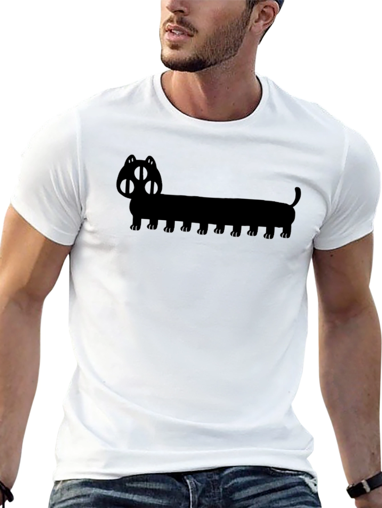 Long Dog Silhouette T-Shirt - Unique Graphic Tee