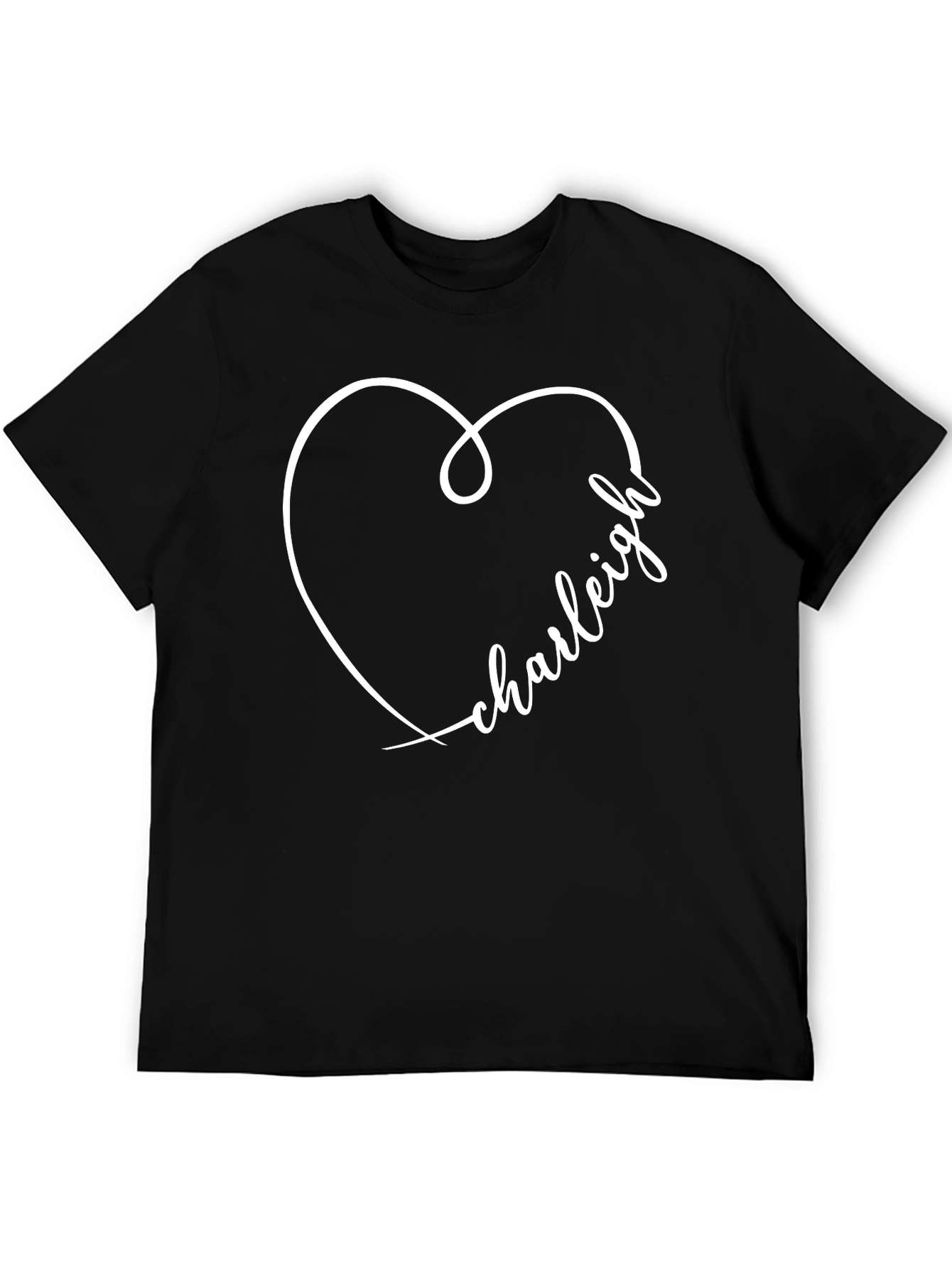 Personalized Charleigh Heart Graphic T-Shirt