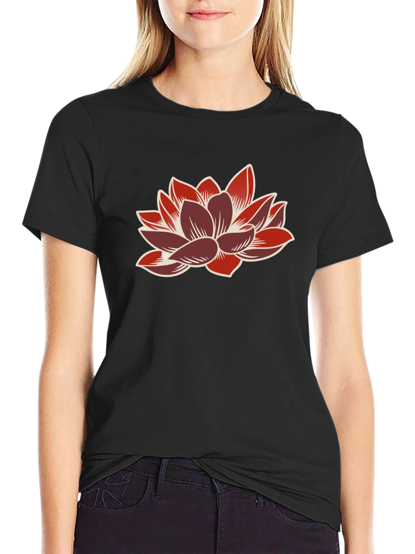 Lotus Flower Graphic Tee - Stylish Casual Wear