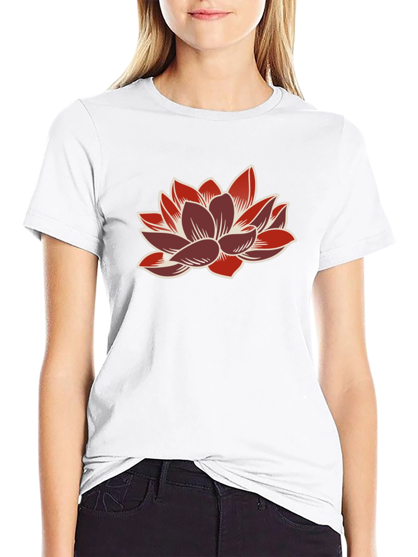 Lotus Flower Graphic Tee - Stylish Casual Wear