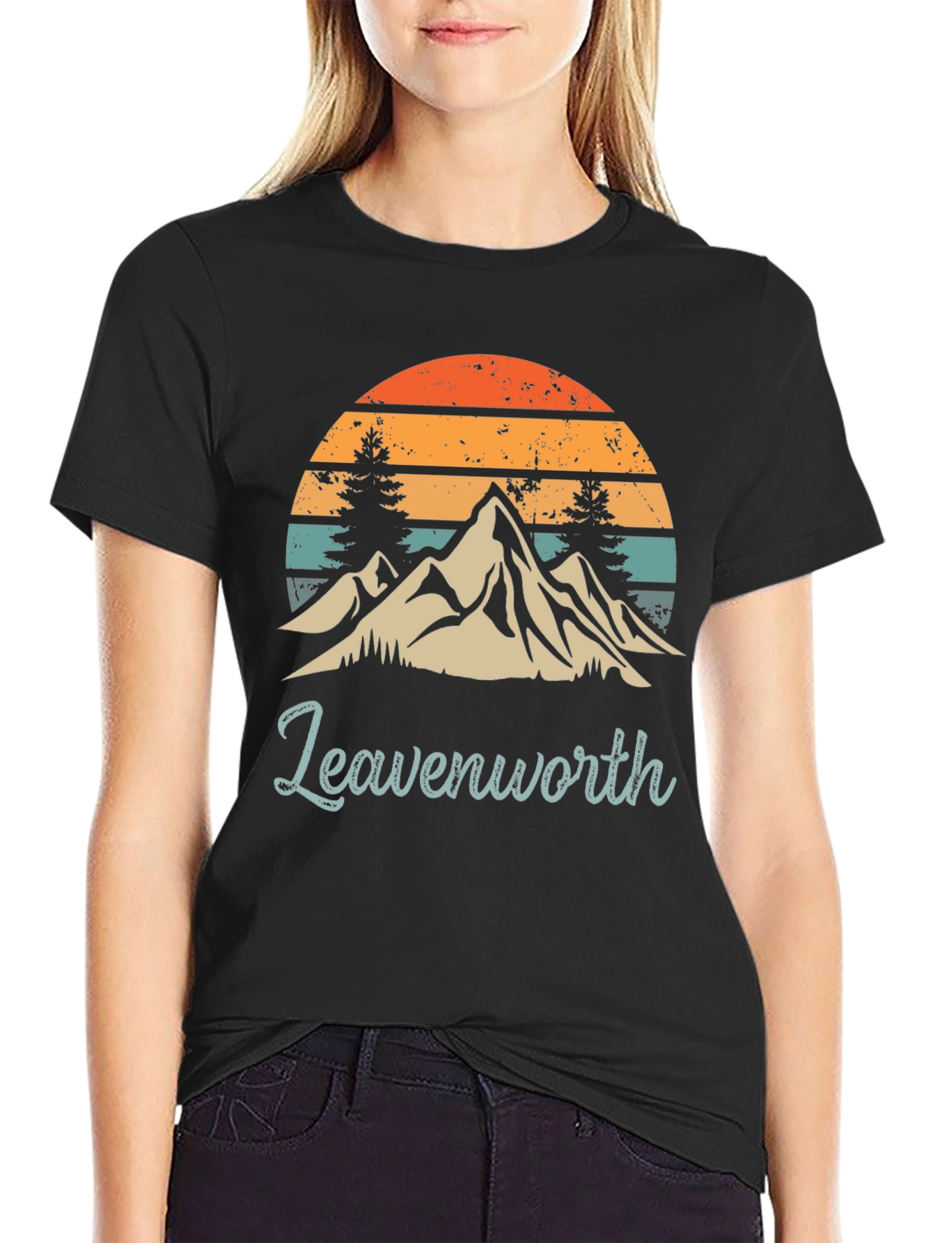 Leavenworth Mountain Sunset Graphic Tee