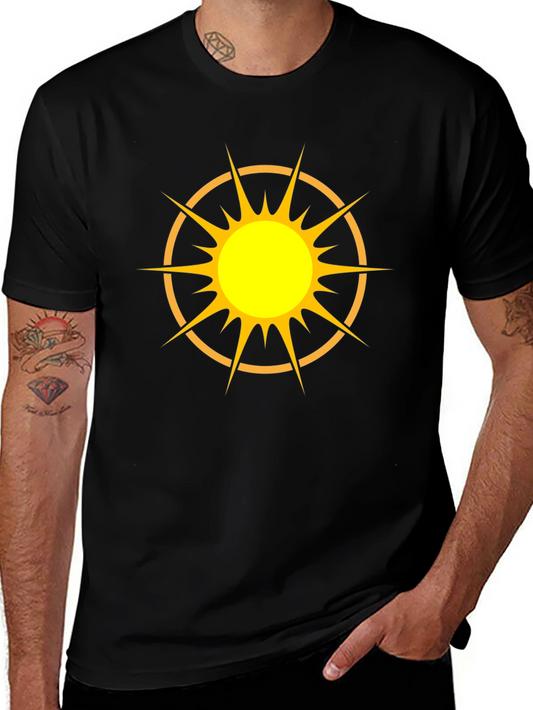 Radiant Sun Graphic Tee - Black Cotton Blend