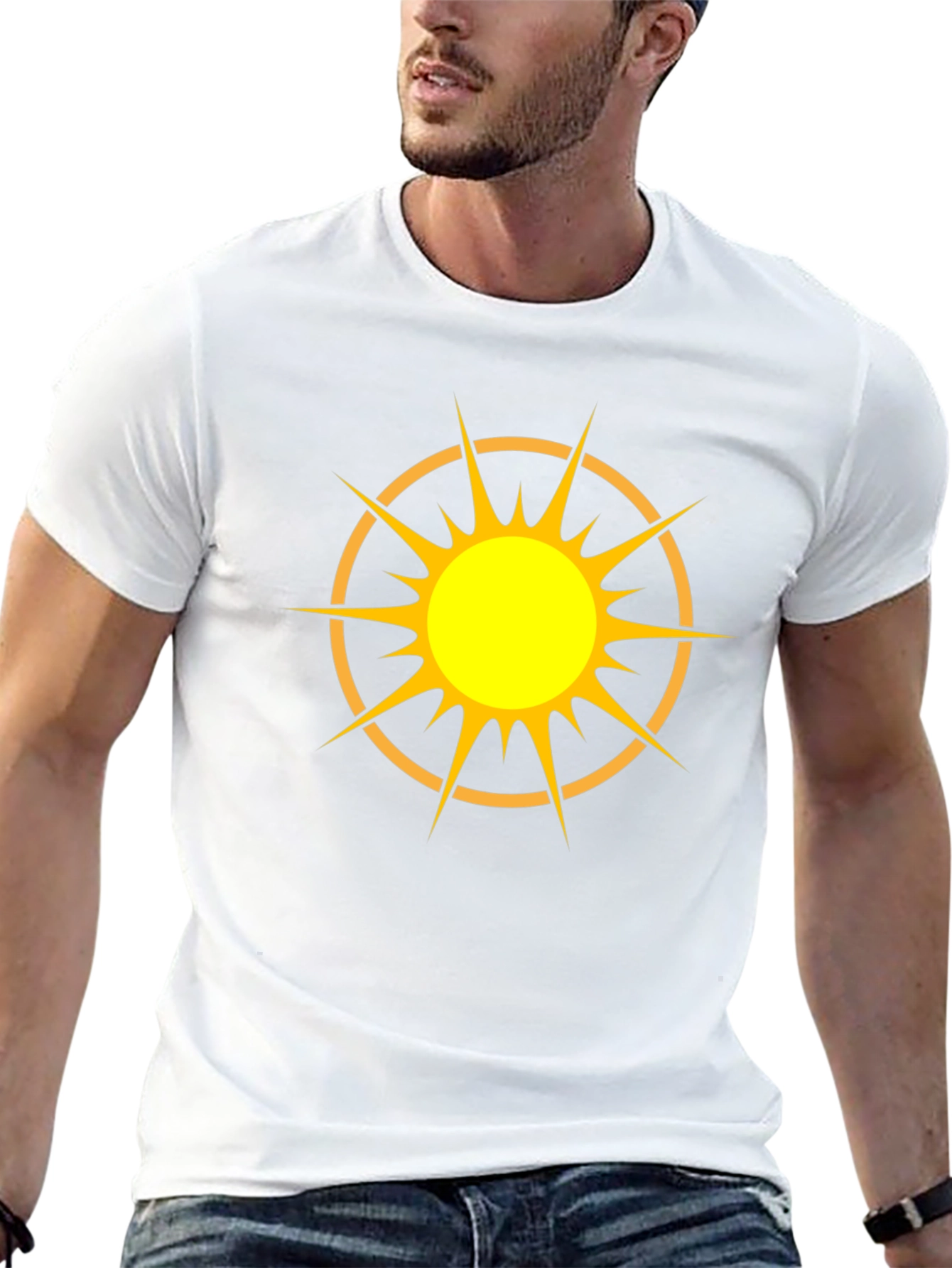 Radiant Sun Graphic Tee - Black Cotton Blend