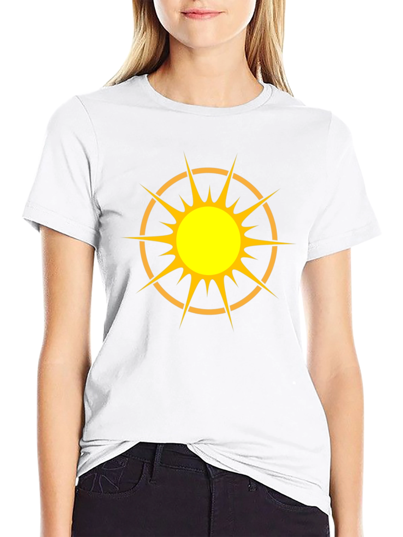 Radiant Sun Graphic Tee - Black Cotton Blend