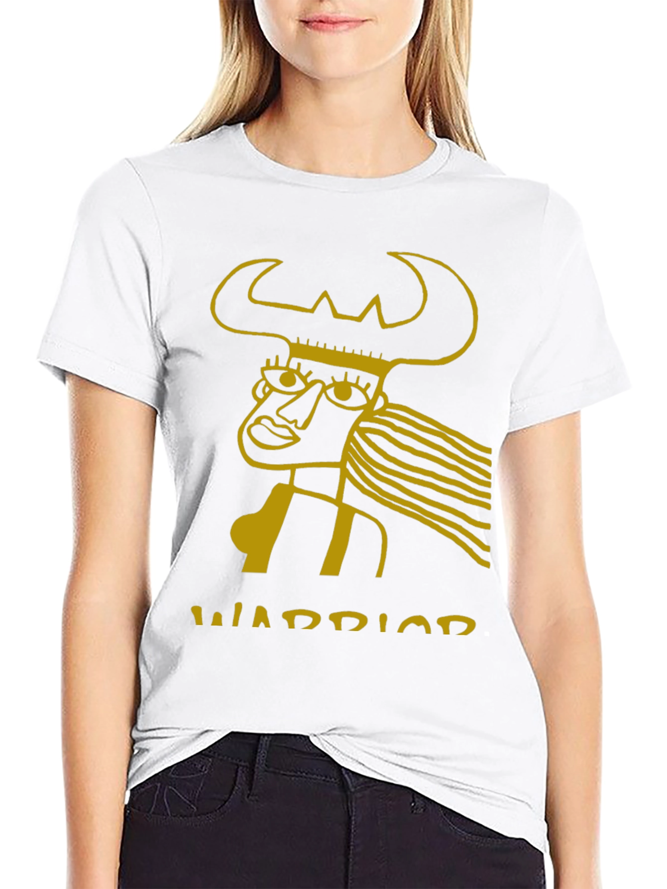 Warrior Graphic Tee - Black Cotton Blend