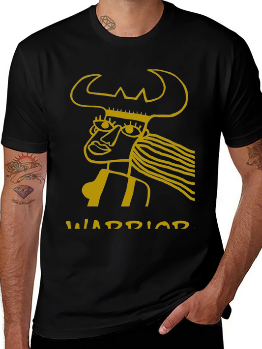 Warrior Graphic Tee - Black Cotton Blend