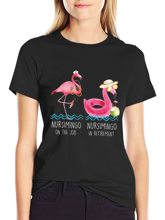 Nurse Flamingo T-Shirt: Retirement & On the Job