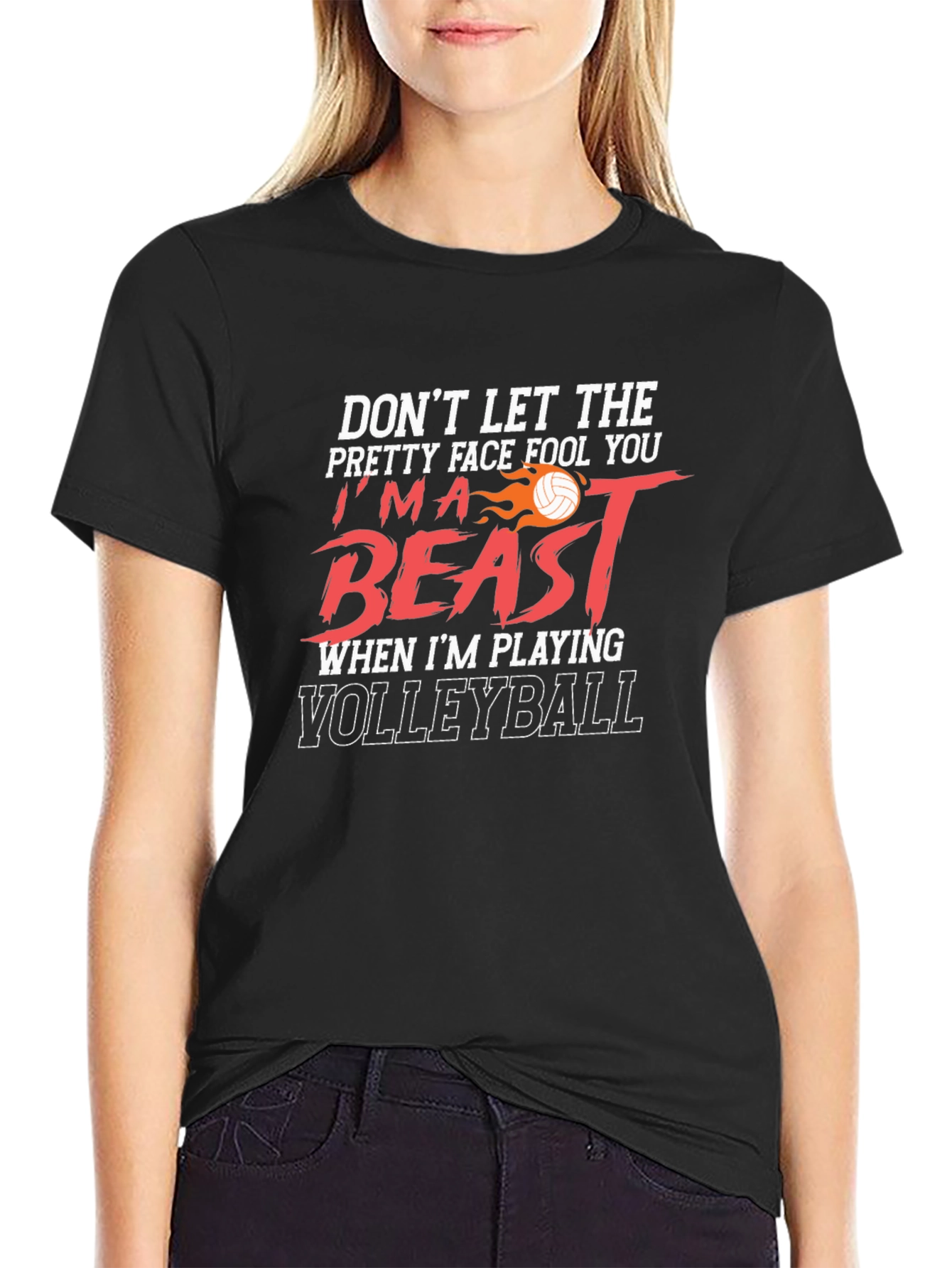Volleyball Beast Graphic T-Shirt - Sporty Design