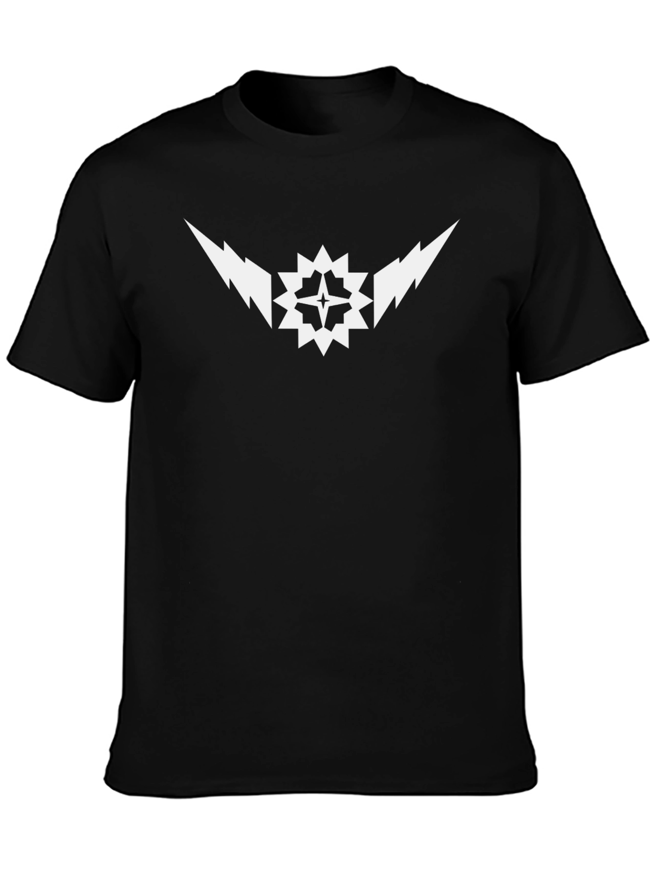 Graphic Tee - White Design on Black Cotton