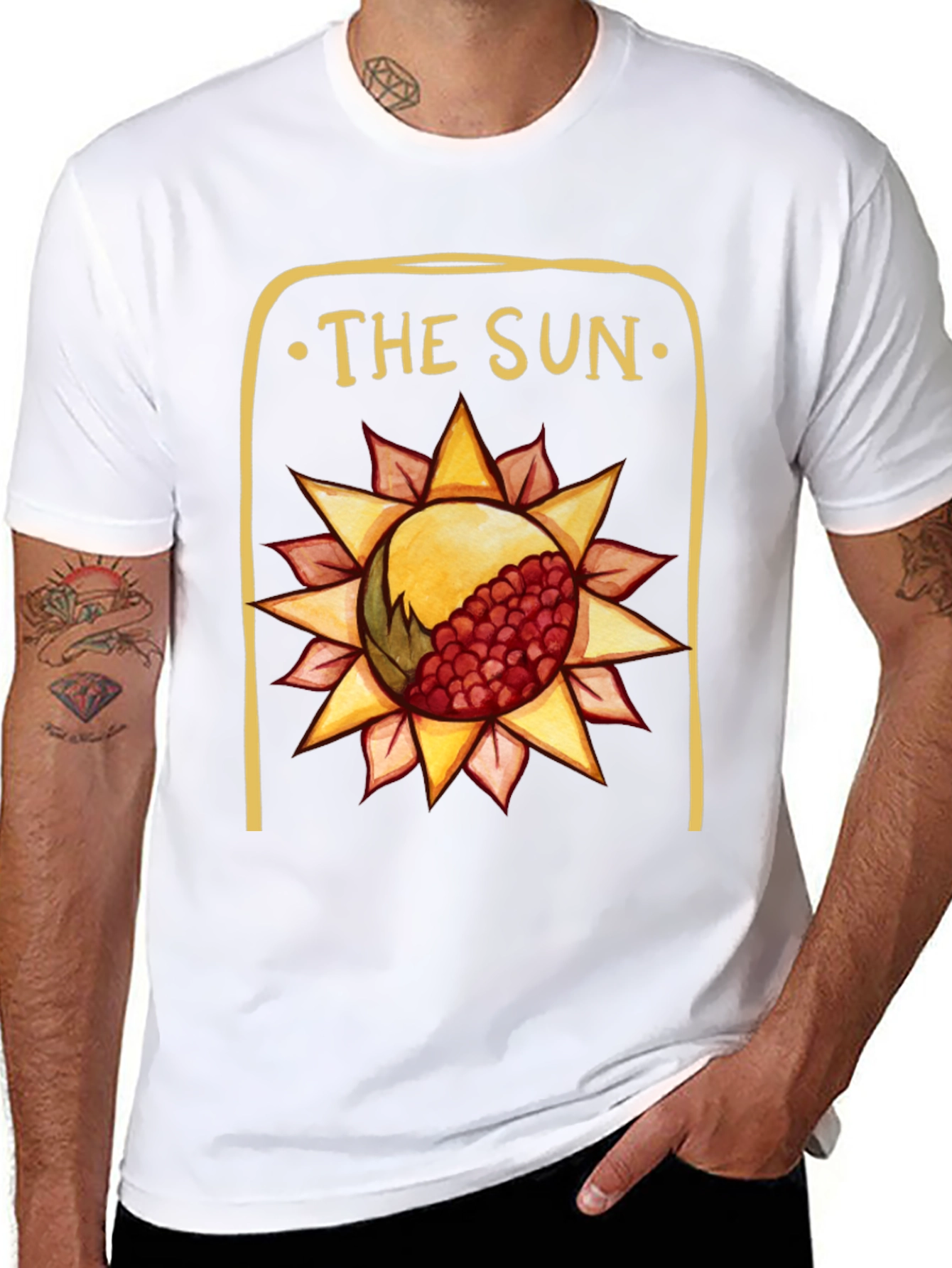 The Sun Tarot Card Graphic Tee - Black