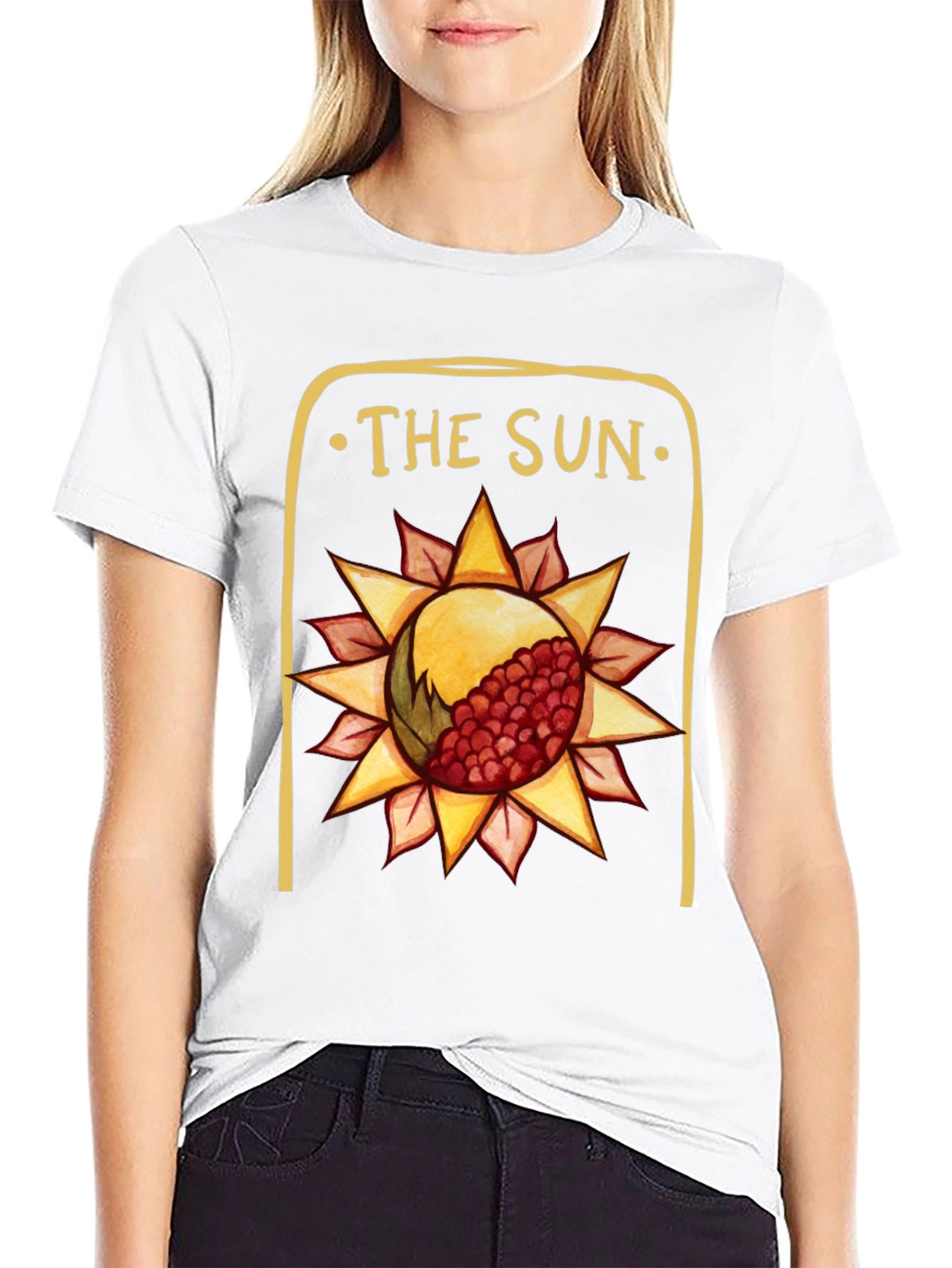 The Sun Tarot Card Graphic Tee - Black