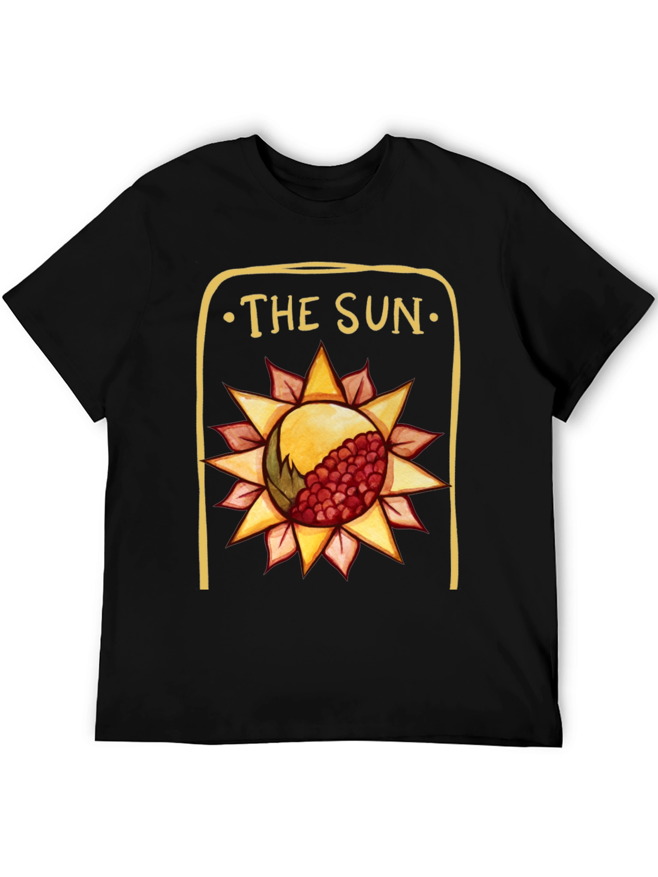 The Sun Tarot Card Graphic Tee - Black