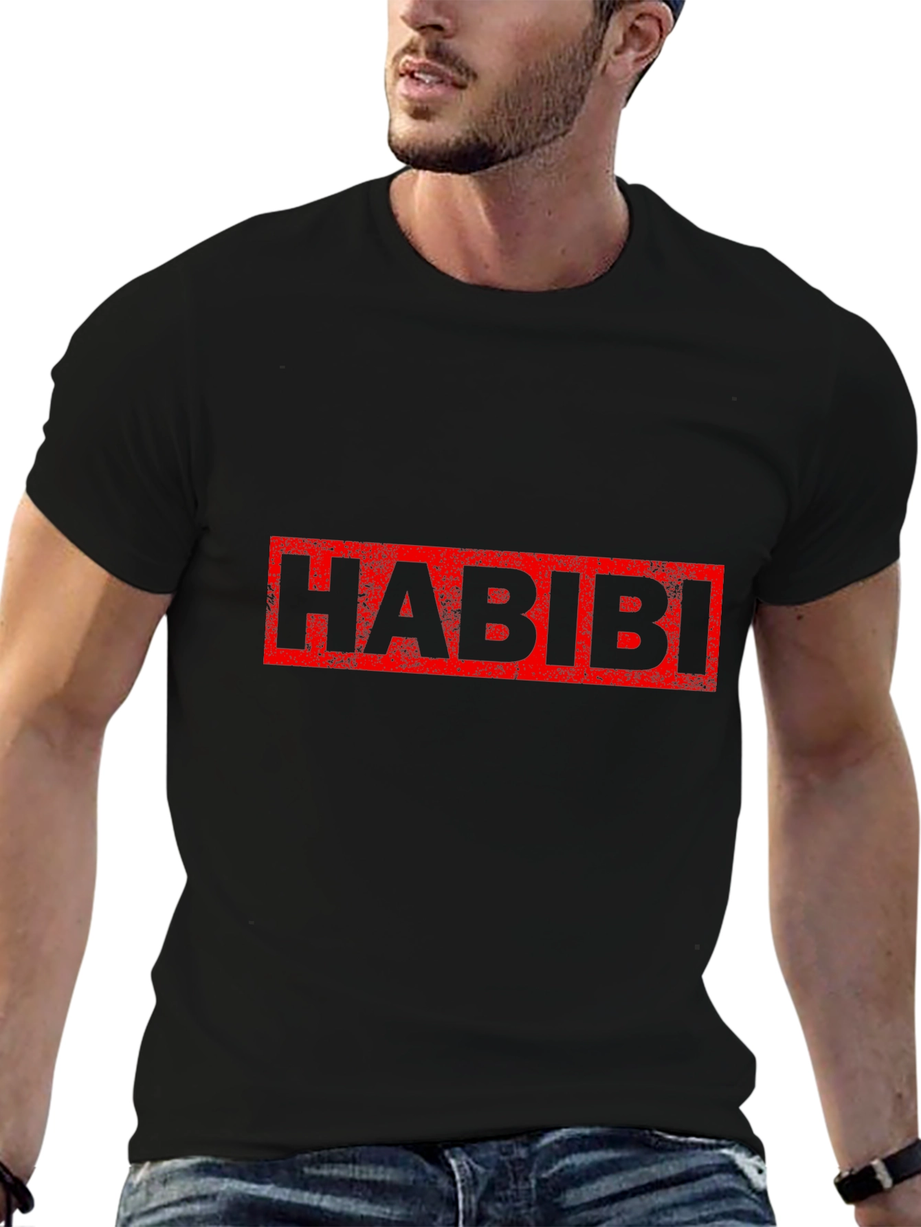 Habibi Graphic Tee - Trendy Unisex Black T-Shirt
