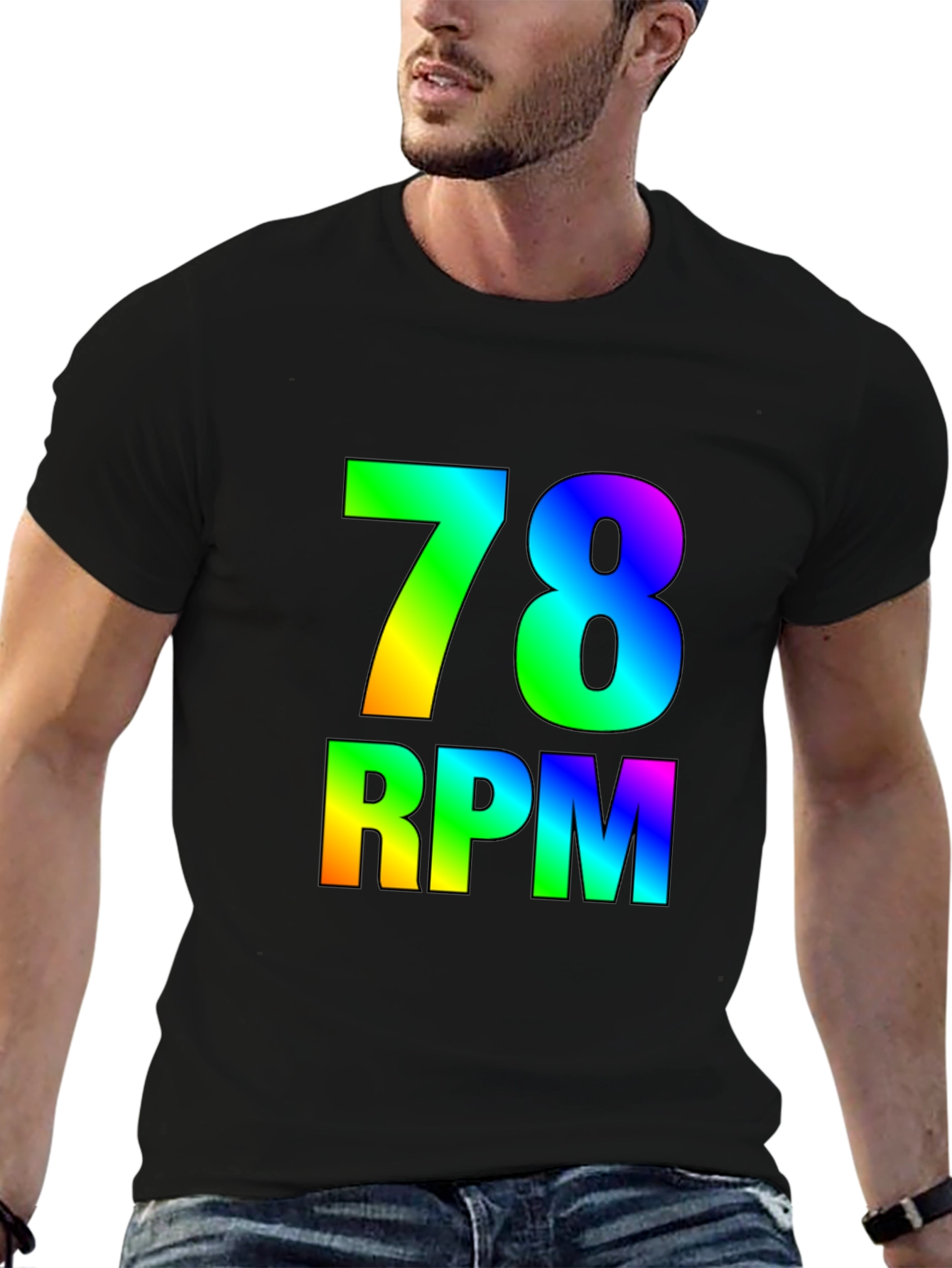 Rainbow 78 RPM Black T-Shirt