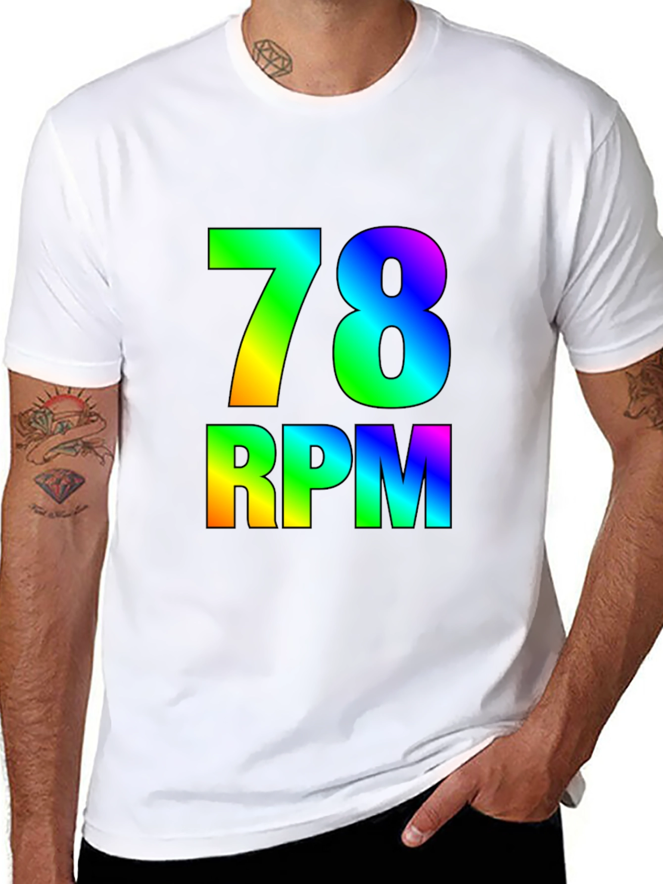 Rainbow 78 RPM Black T-Shirt