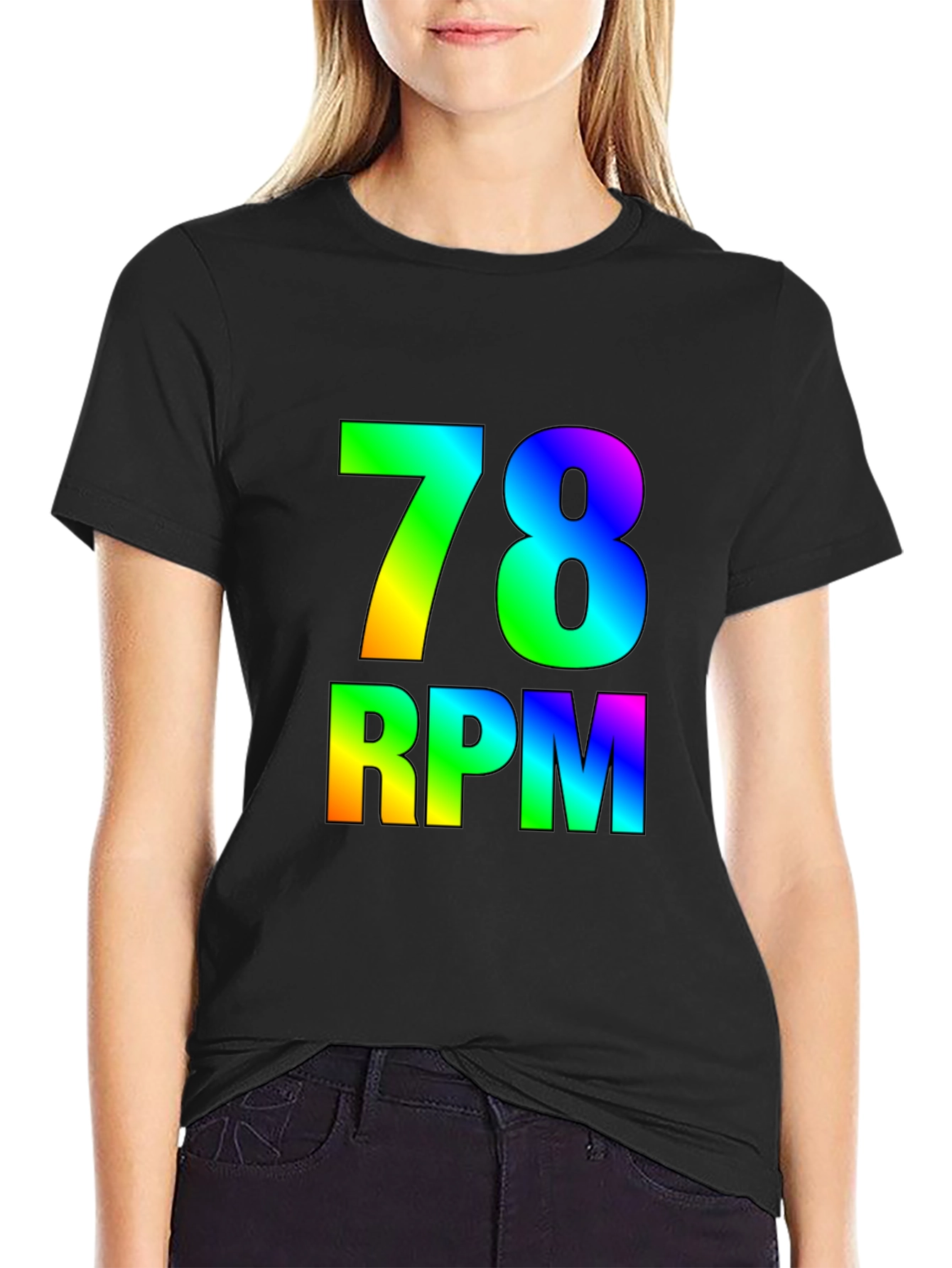 Rainbow 78 RPM Black T-Shirt