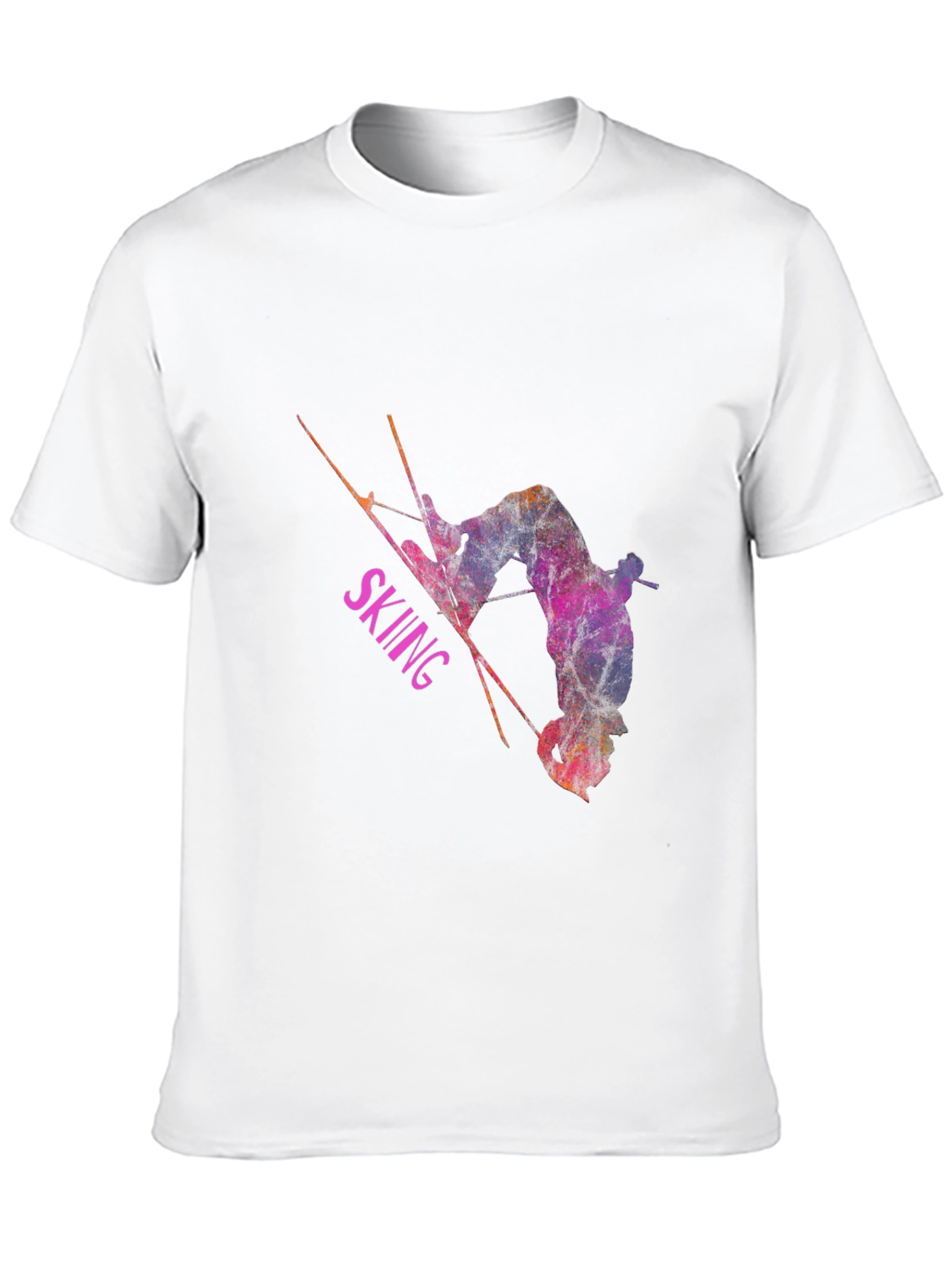 Skiing Athlete Graphic T-Shirt - Black