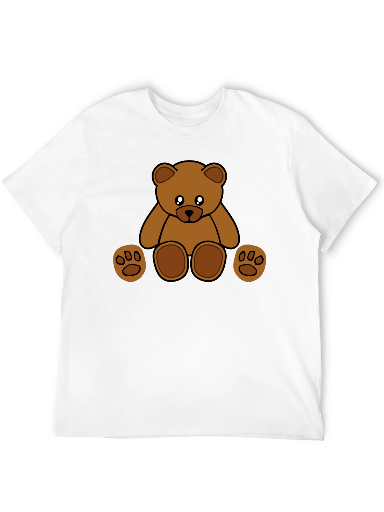 Cute Cartoon Teddy Bear Black T-Shirt