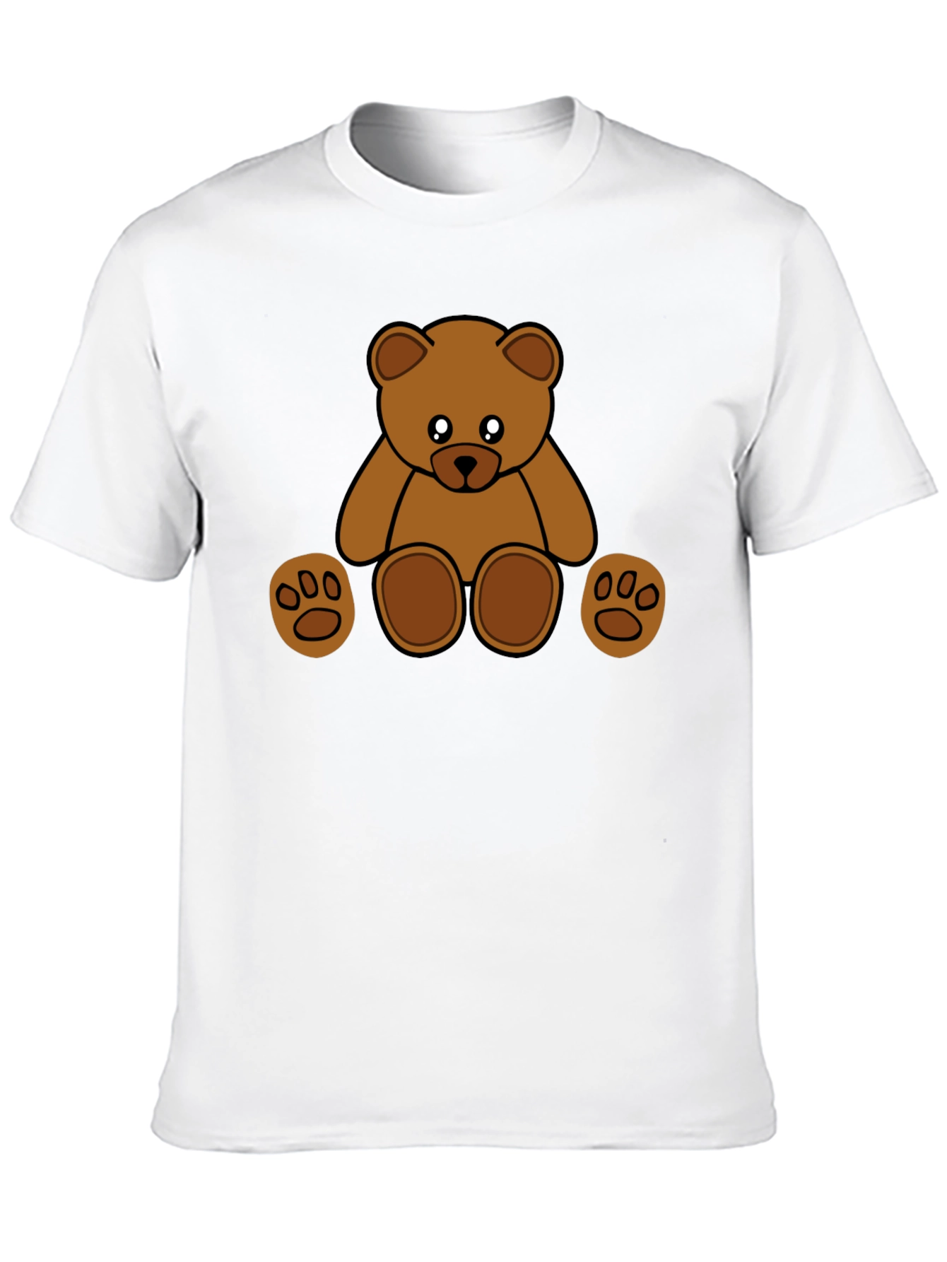 Cute Cartoon Teddy Bear Black T-Shirt