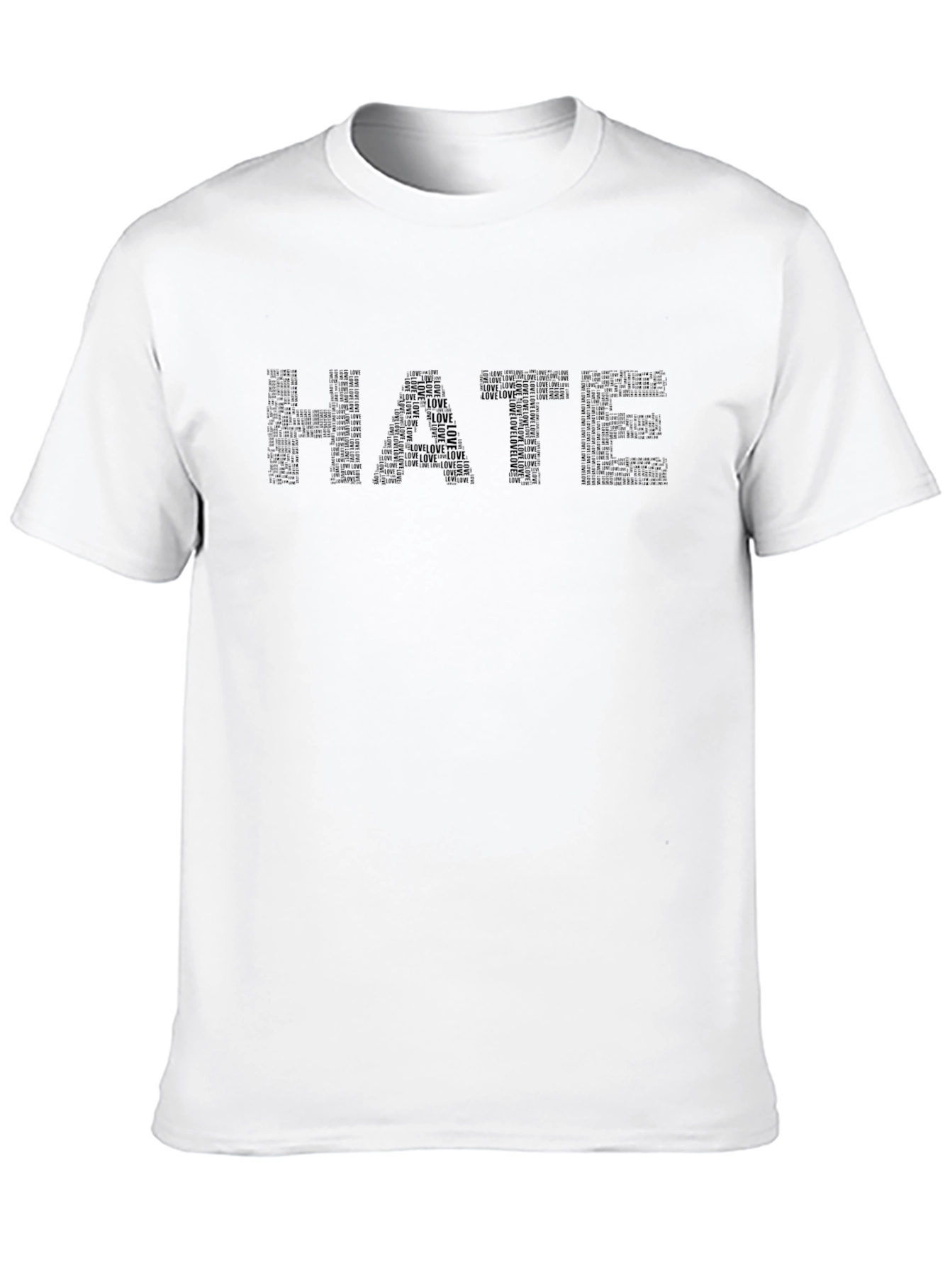 Hate/Love Word Art Black Graphic Tee