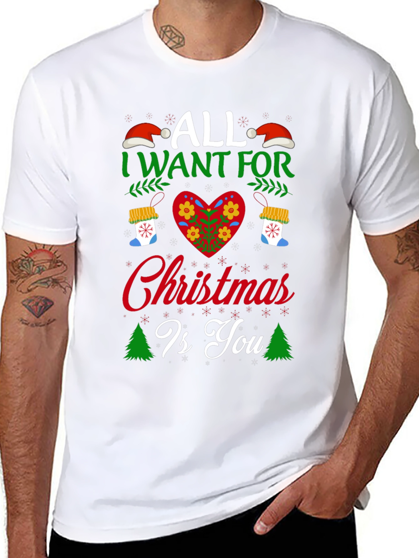 Christmas Wishes Black T-Shirt