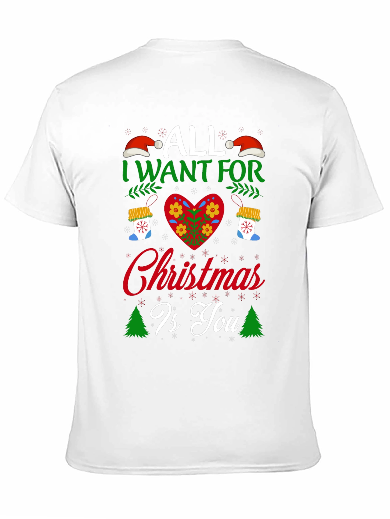 Christmas Wishes Black T-Shirt