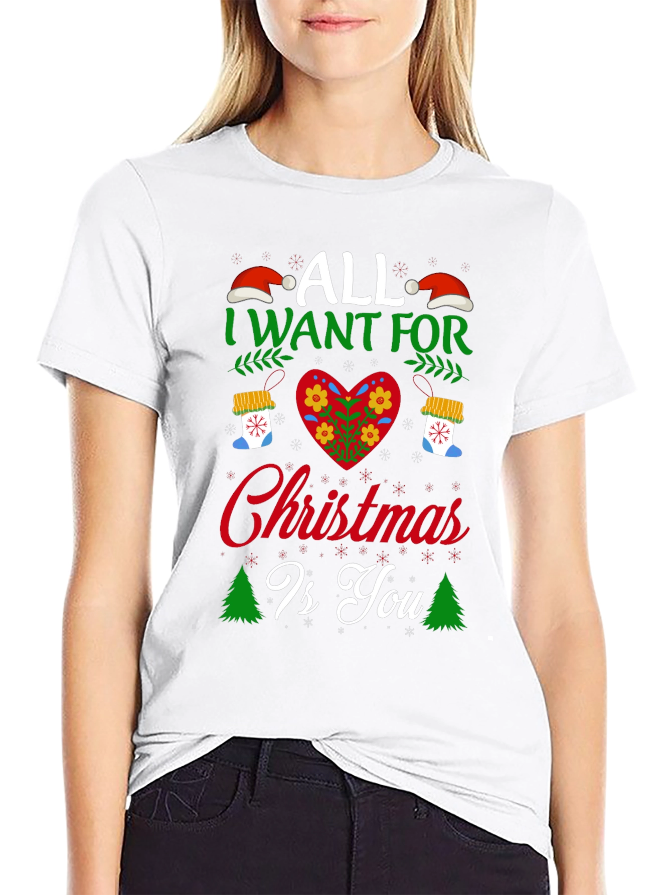 Christmas Wishes Black T-Shirt