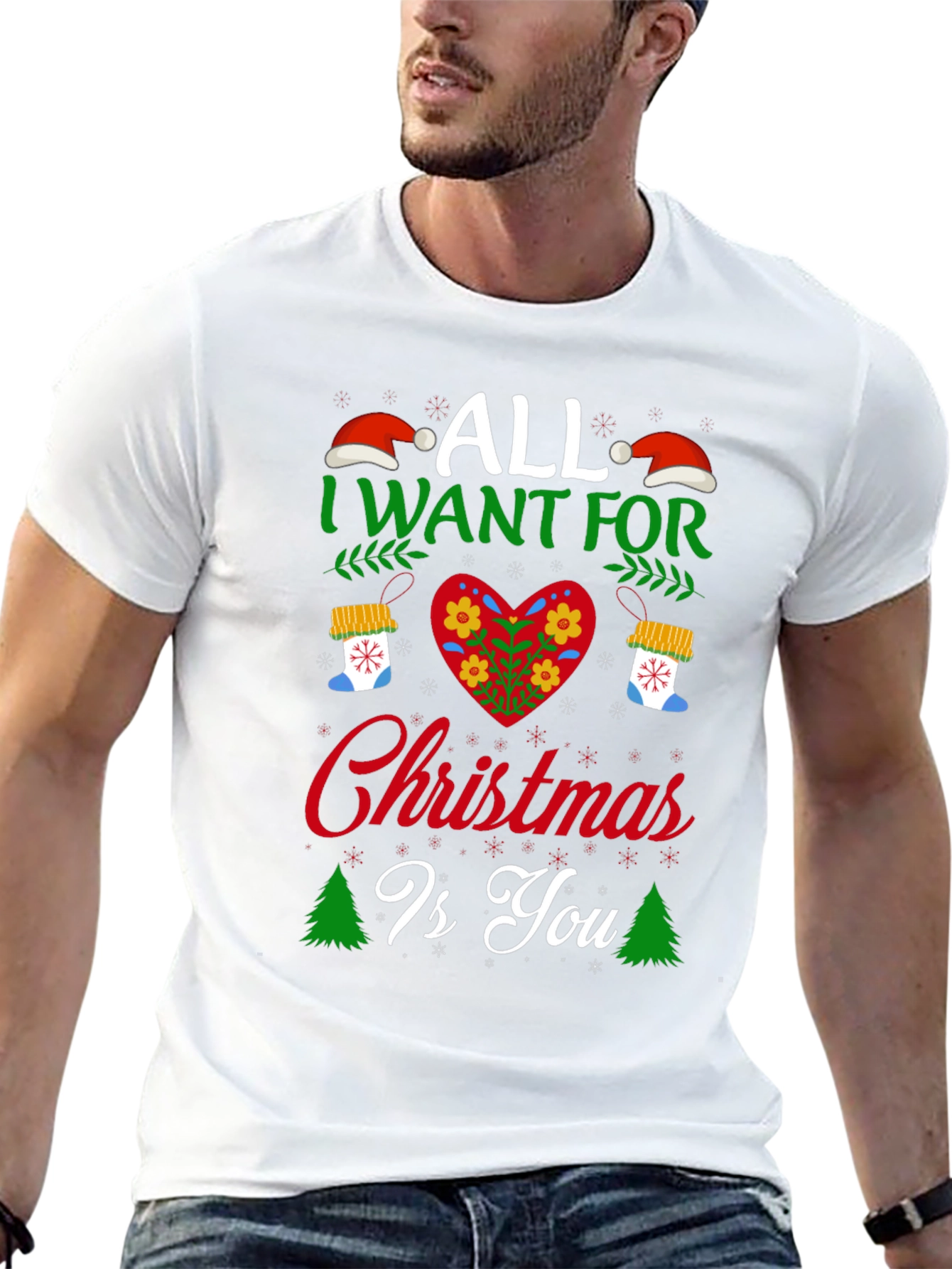 Christmas Wishes Black T-Shirt