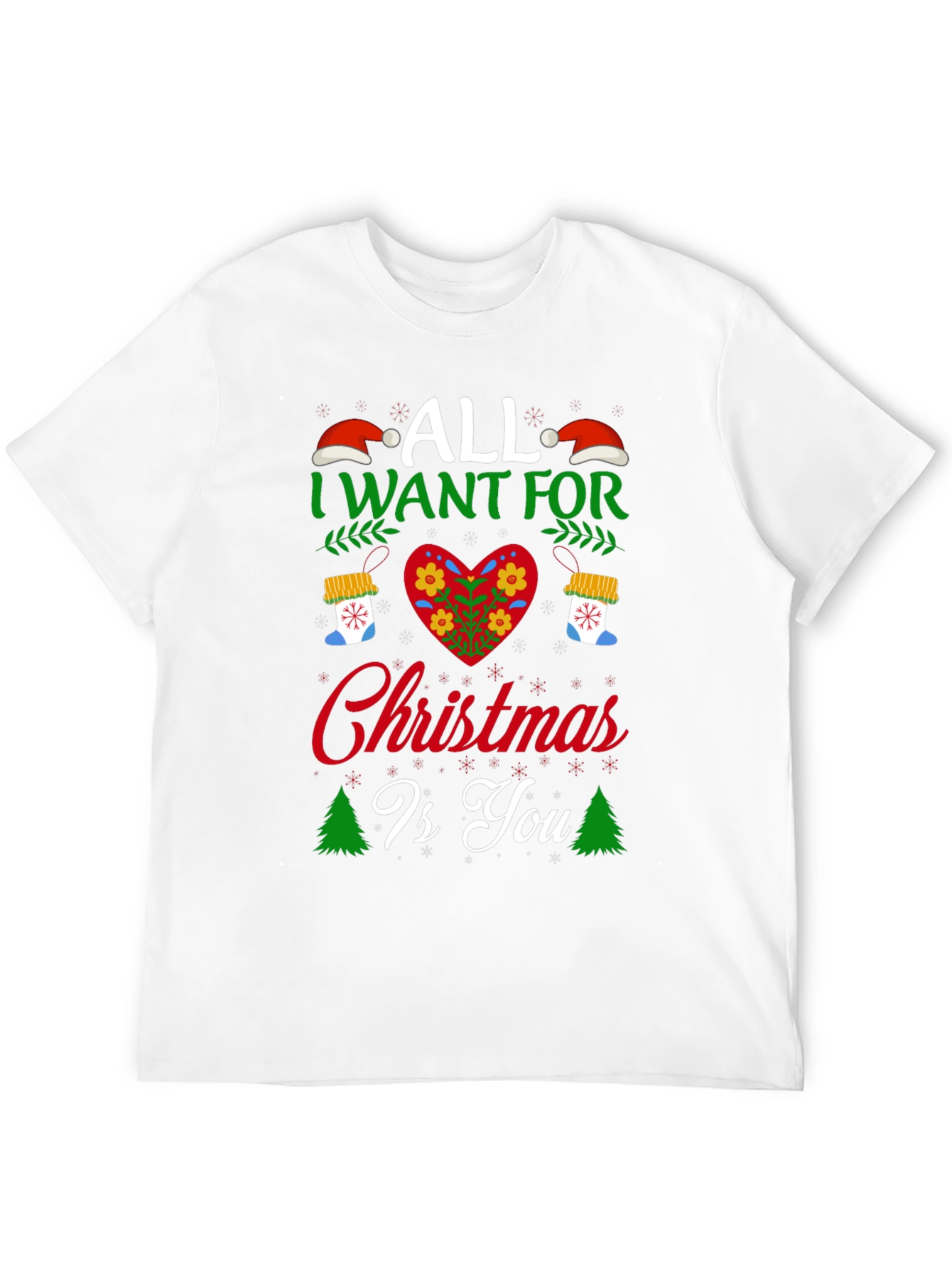 Christmas Wishes Black T-Shirt