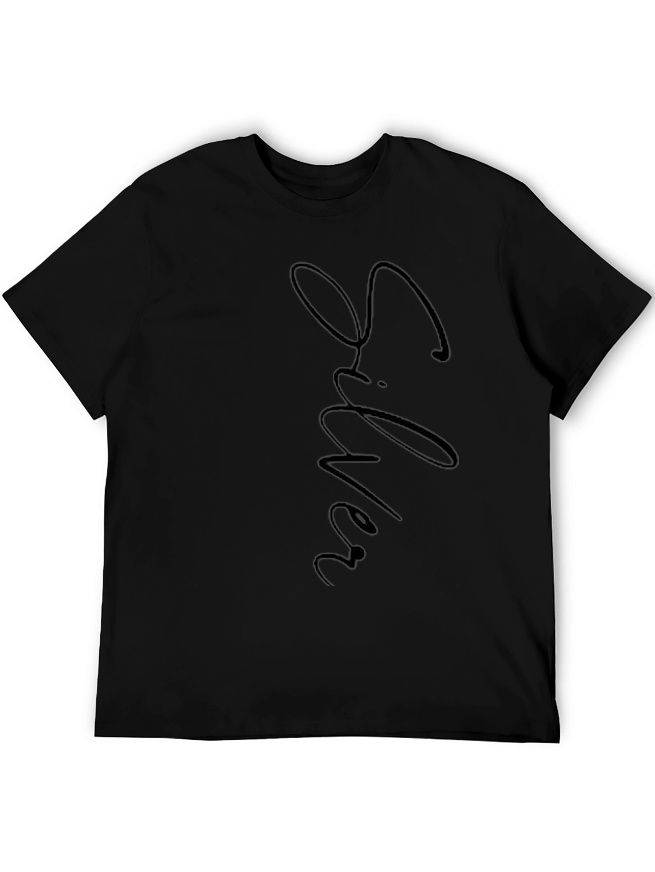 Silver Text Stylish Black Tee
