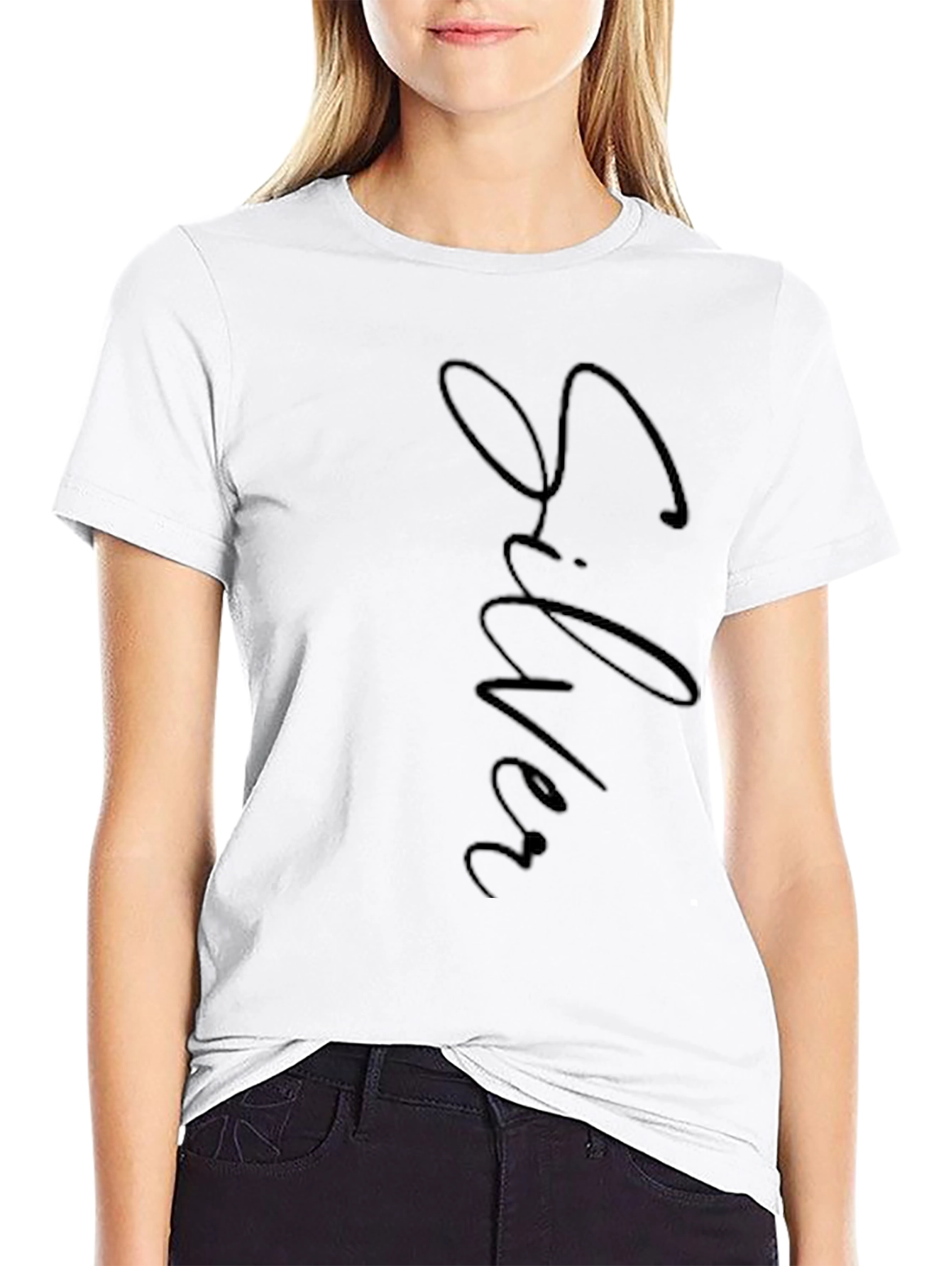 Silver Text Stylish Black Tee