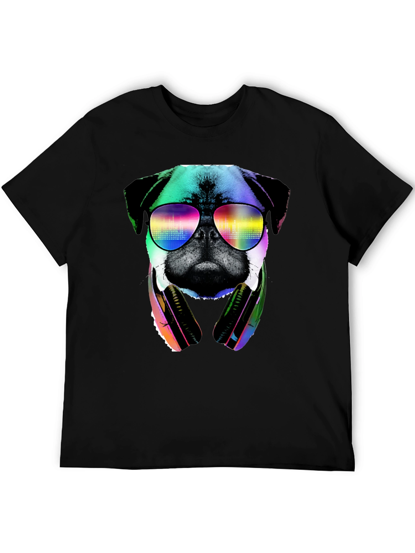 Pug DJ Graphic Tee - Cool Dog Shirt