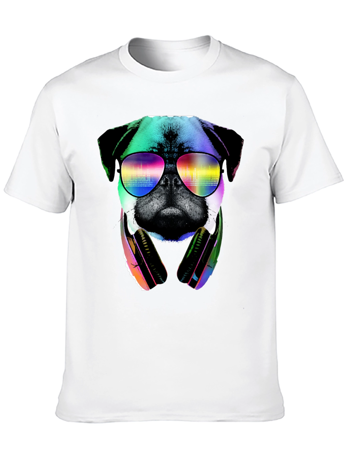Pug DJ Graphic Tee - Cool Dog Shirt