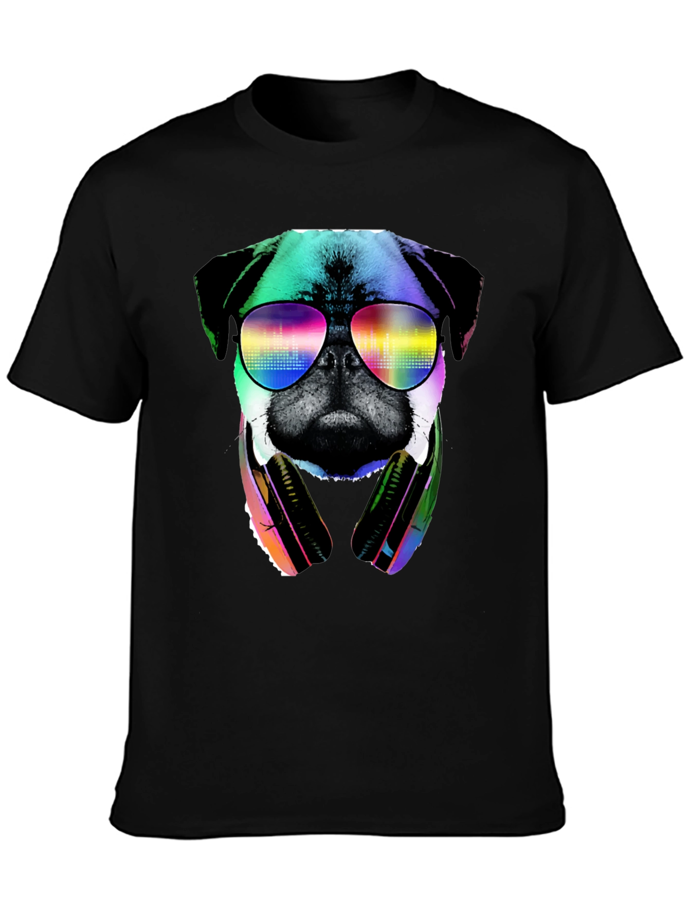 Pug DJ Graphic Tee - Cool Dog Shirt