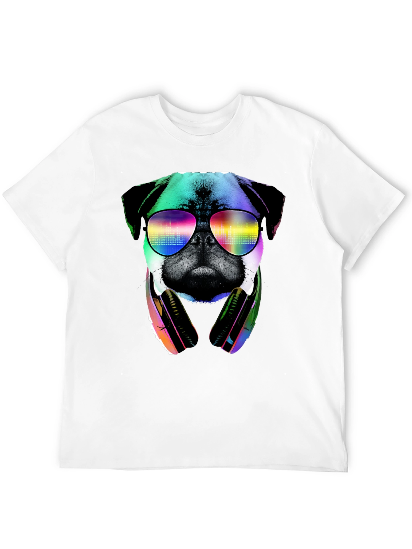 Pug DJ Graphic Tee - Cool Dog Shirt