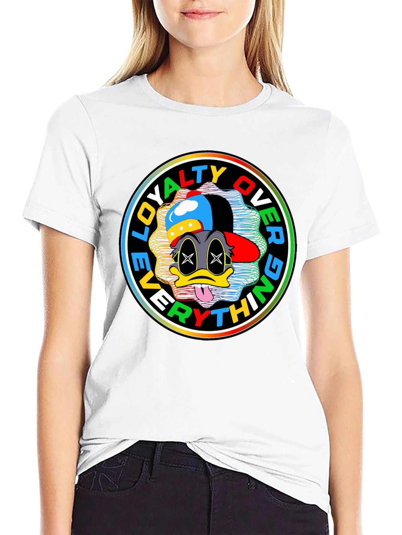 Loyalty Over Everything Cartoon Graphic Tee