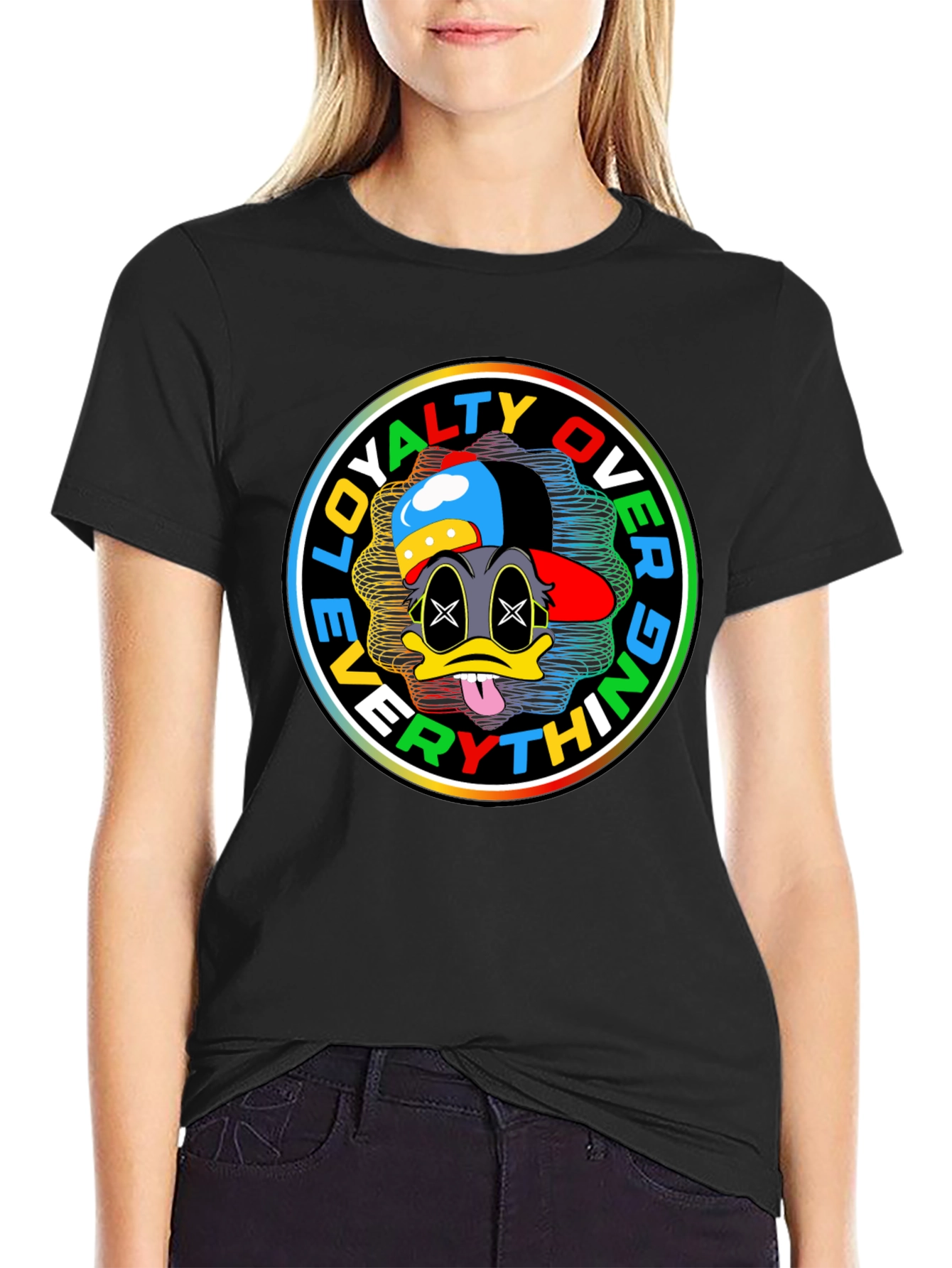 Loyalty Over Everything Cartoon Graphic Tee