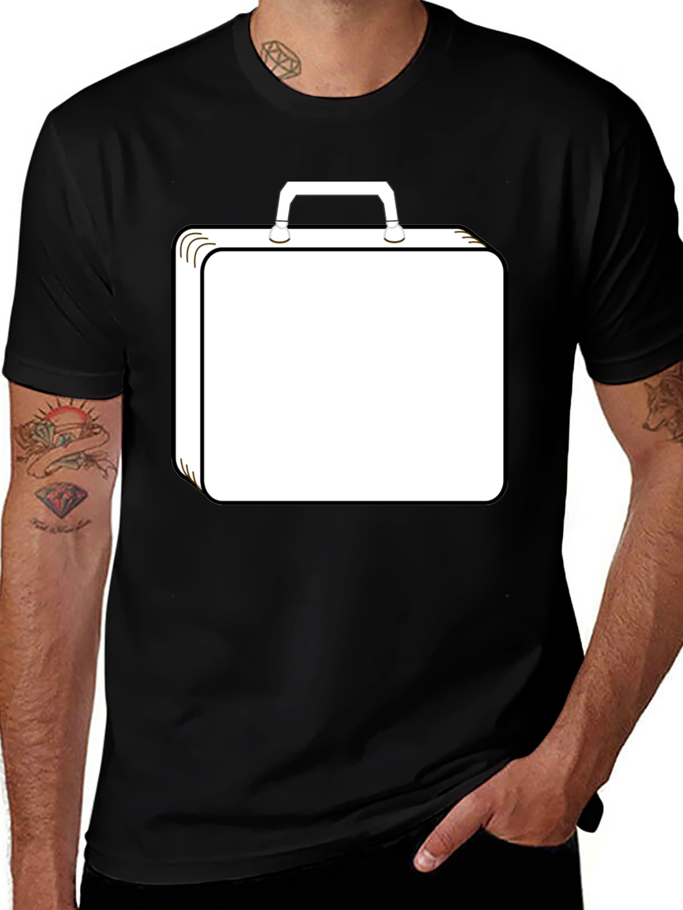Briefcase Graphic T-Shirt - Black Casual Tee