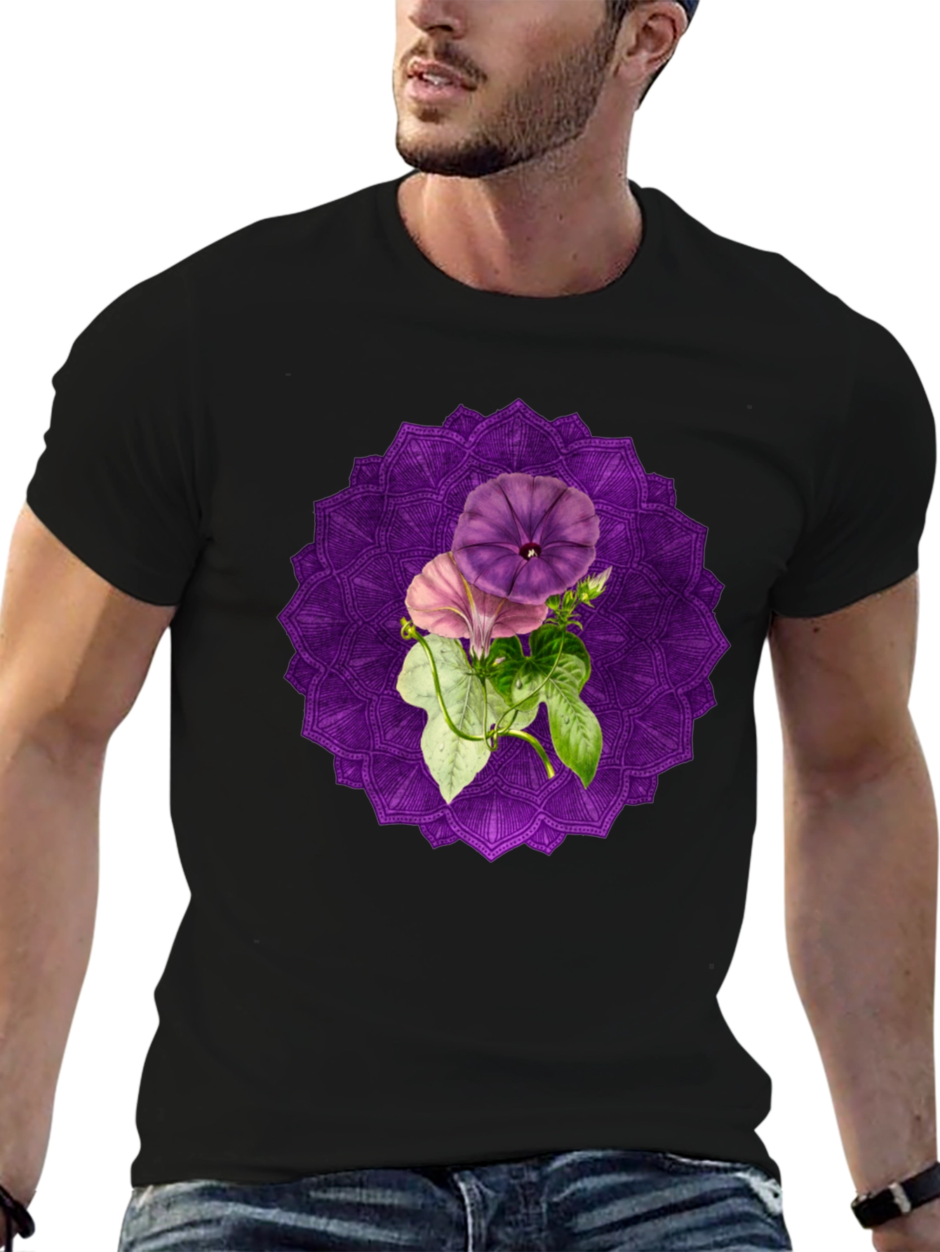 Floral Mandala Graphic Tee - Stylish Comfort