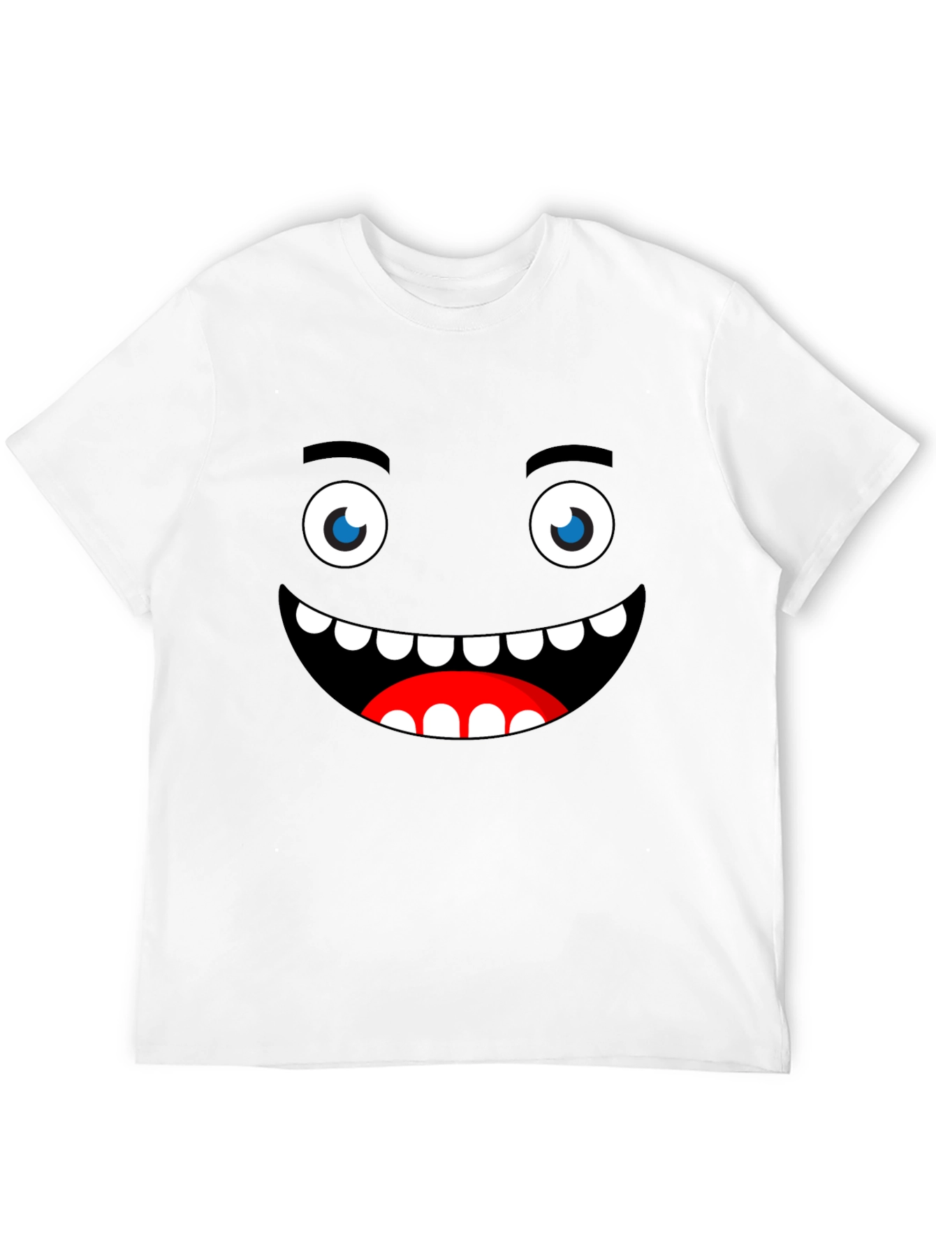 Funny Monster Face Graphic Black T-Shirt