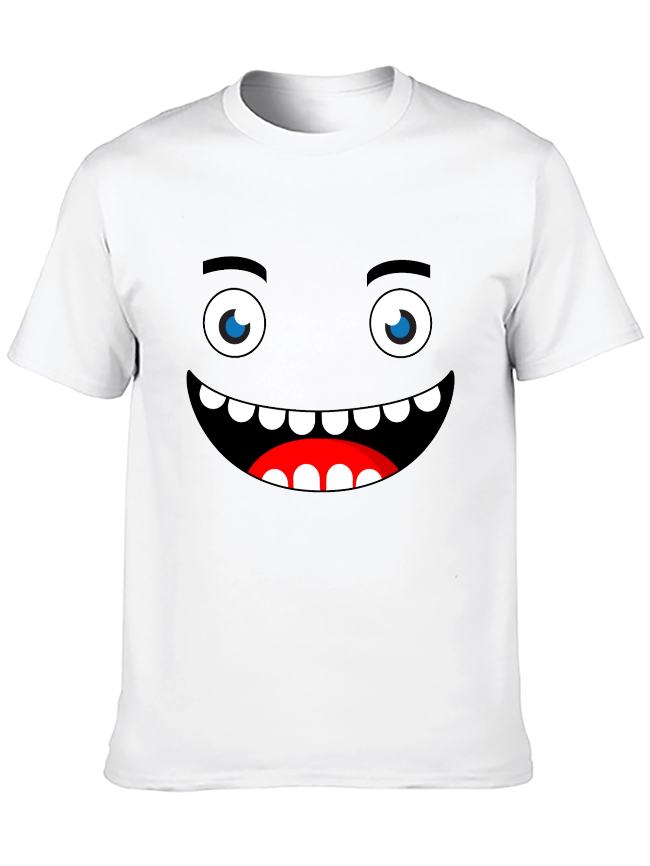 Funny Monster Face Graphic Black T-Shirt
