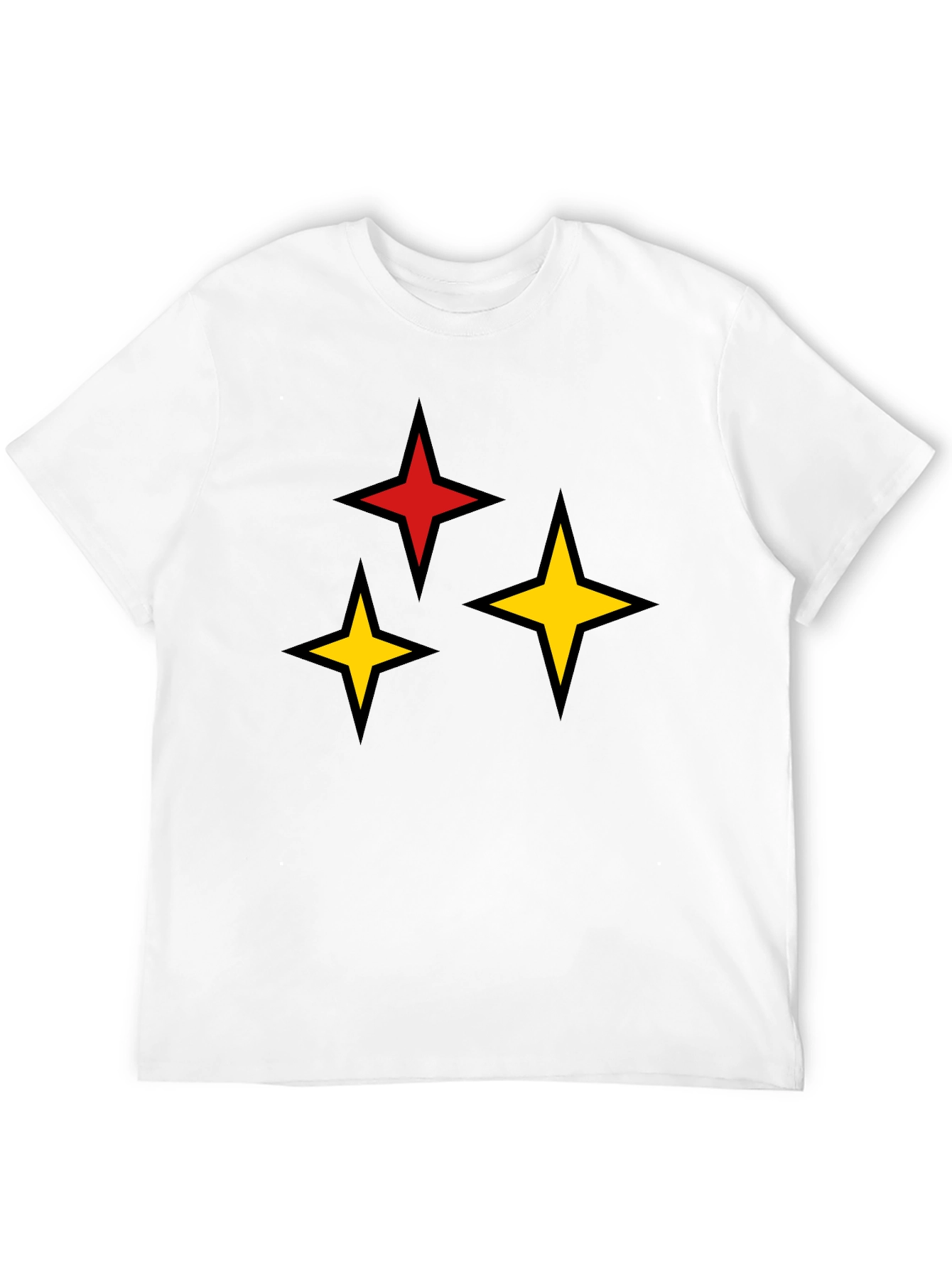 Star Motif Black T-Shirt
