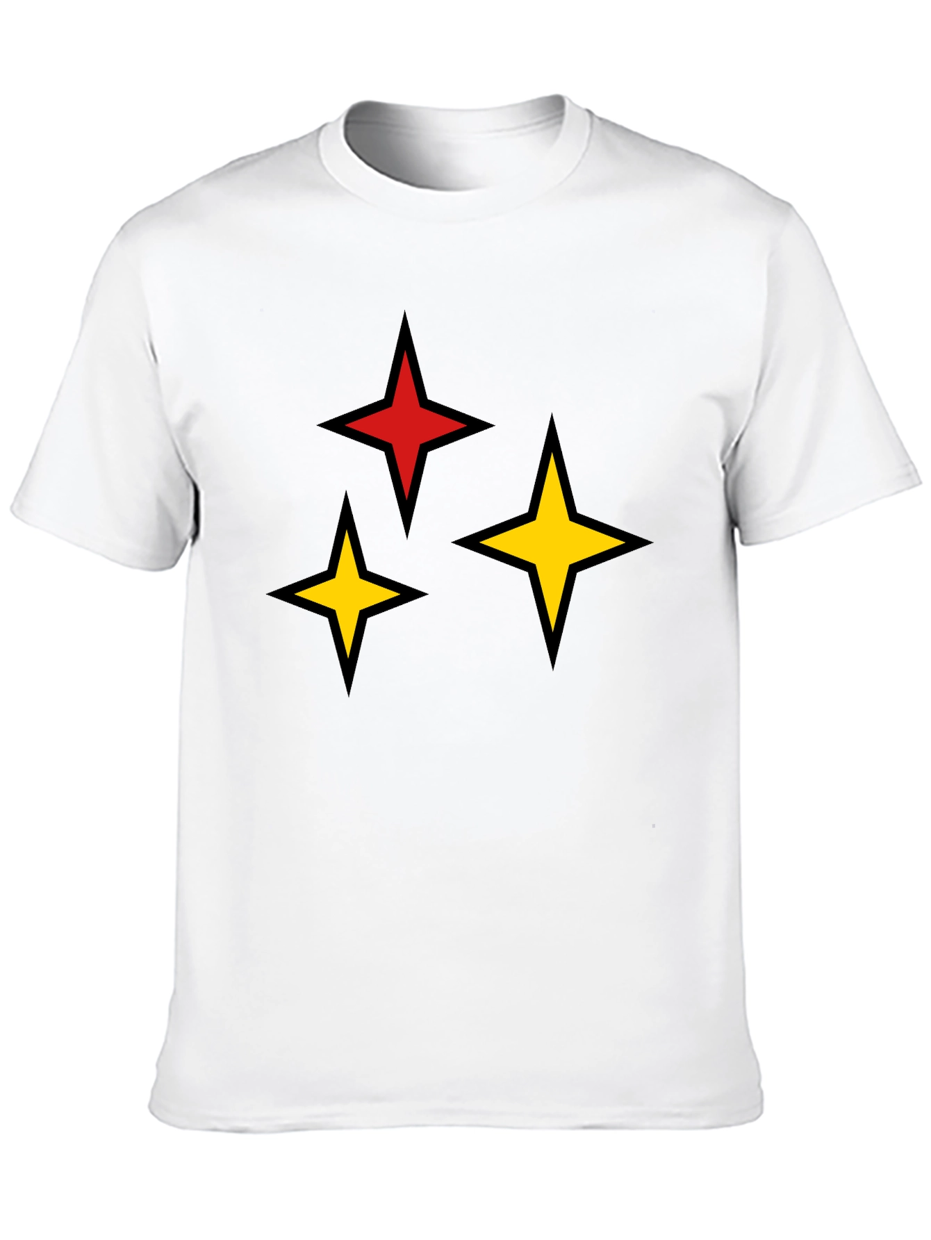 Star Motif Black T-Shirt