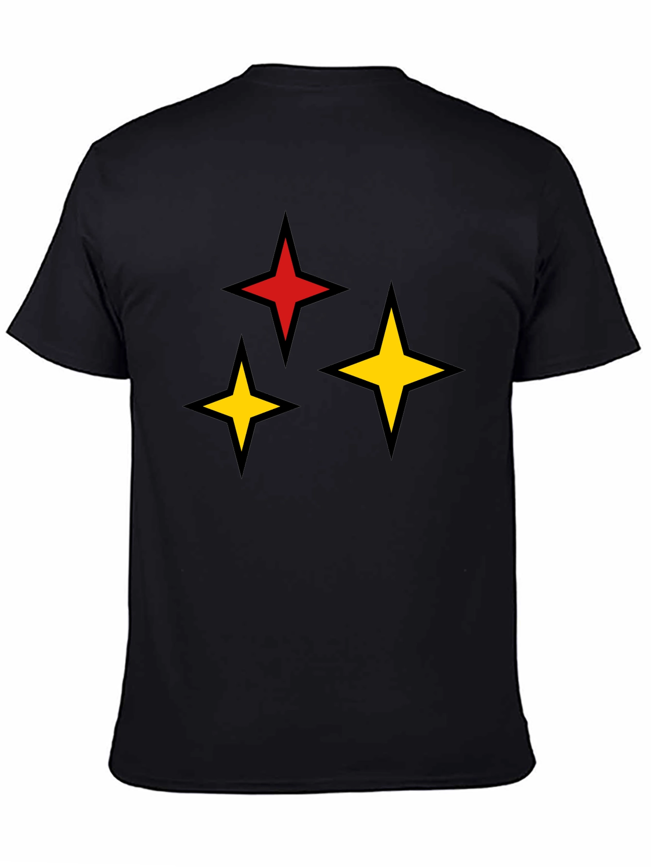 Star Motif Black T-Shirt