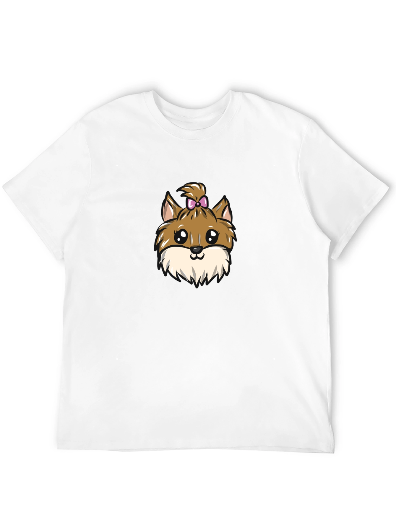 Cute Dog Cartoon Black T-Shirt