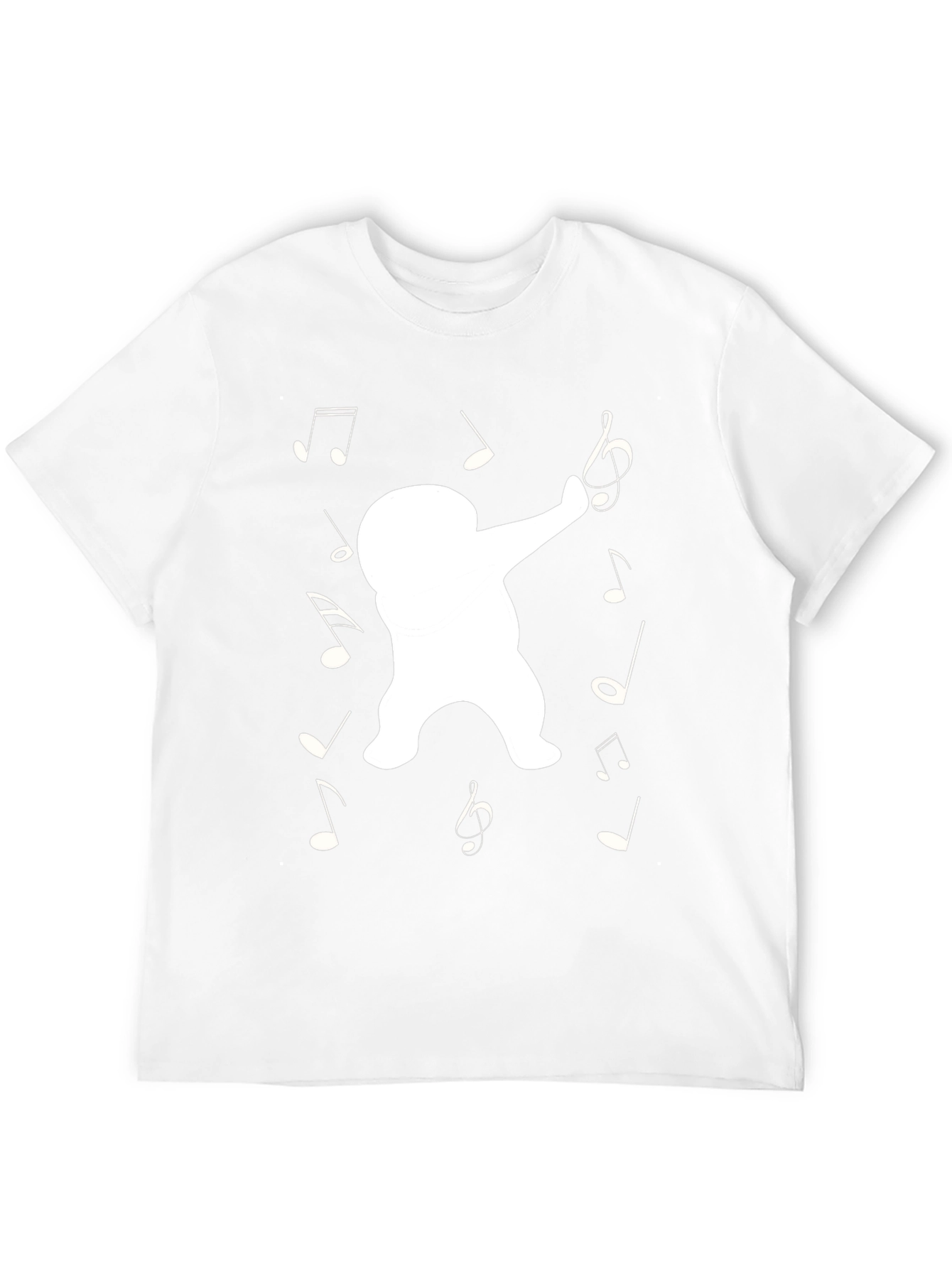Dabbing Yeti Music Notes Black T-Shirt