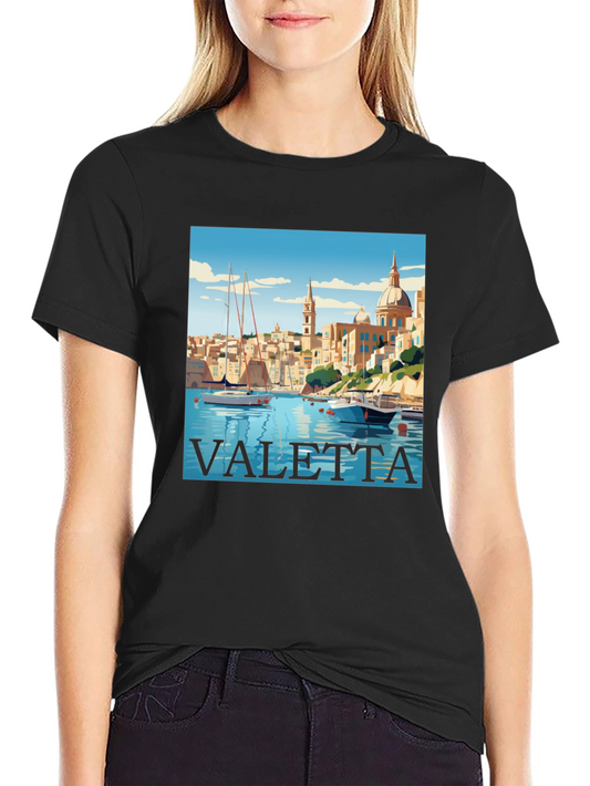 Valetta Malta Graphic T-Shirt - Black