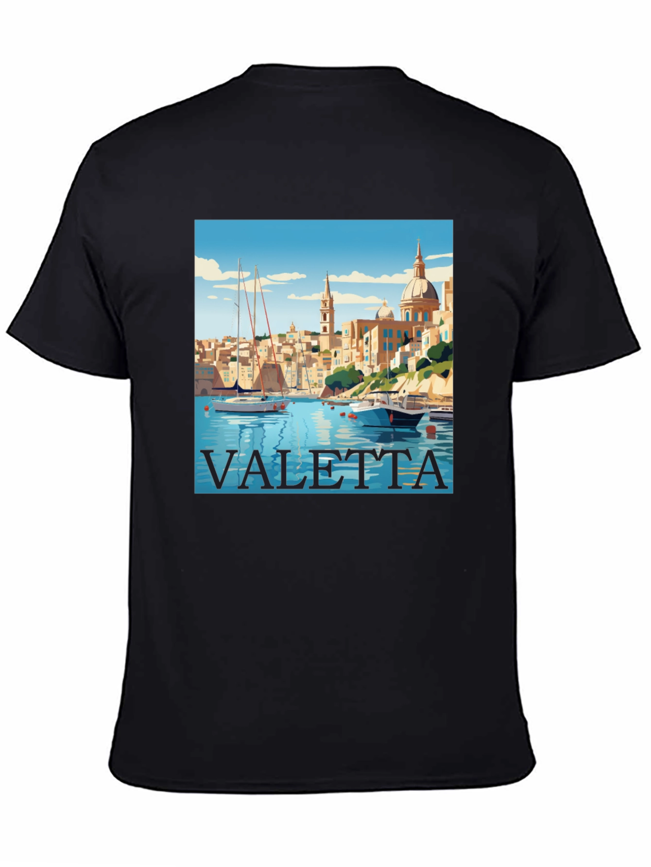 Valetta Malta Graphic T-Shirt - Black