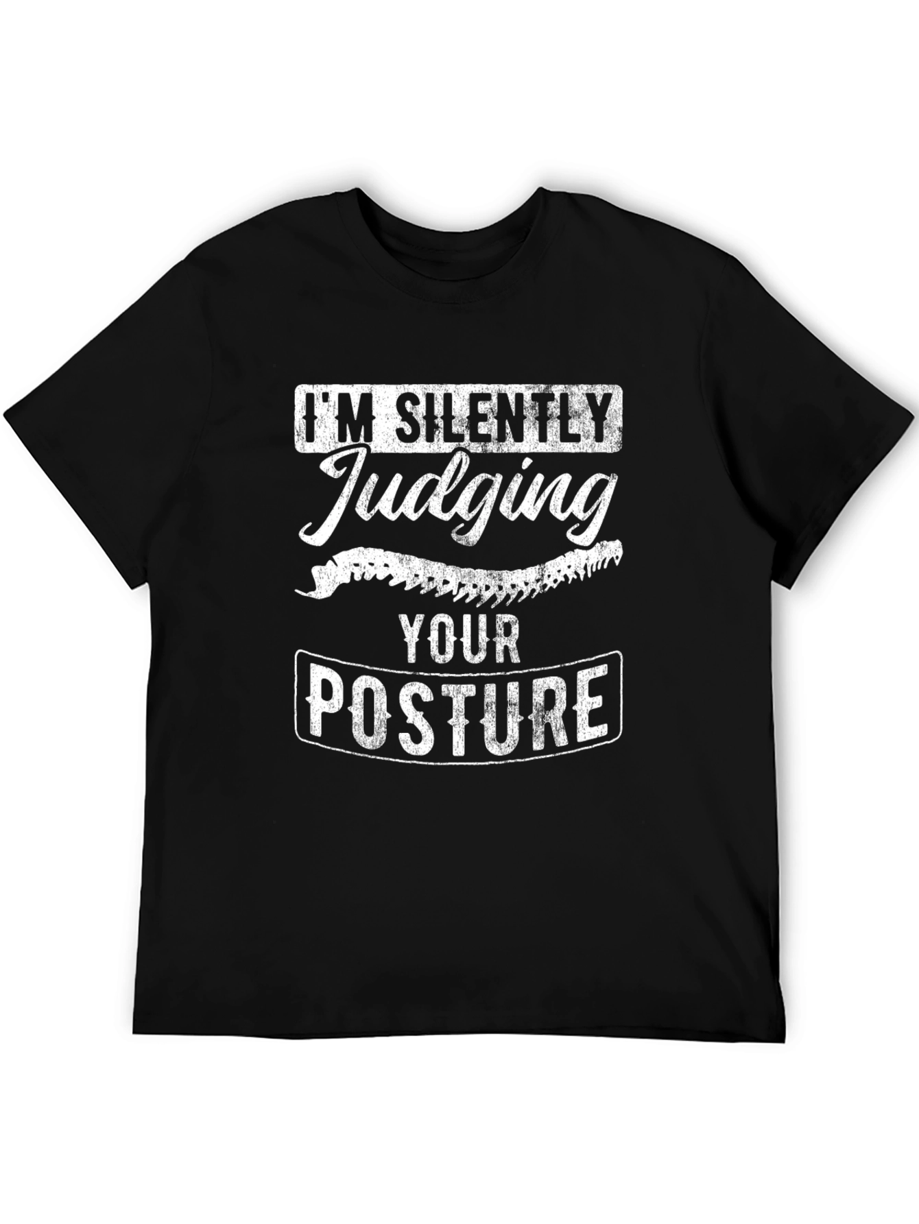 Silently Judging Your Posture Black Graphic Tee