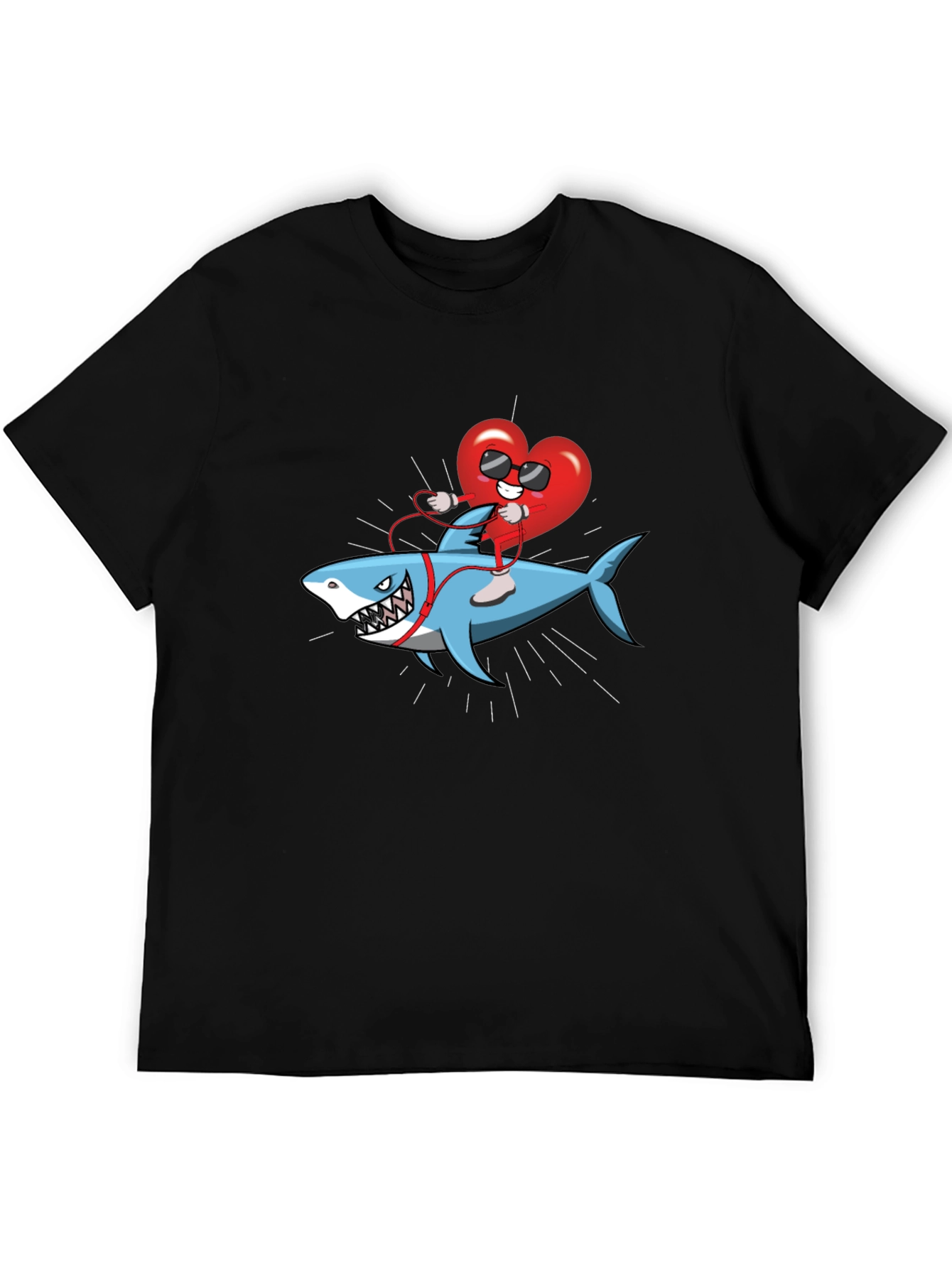 Heart Riding Shark Graphic Tee